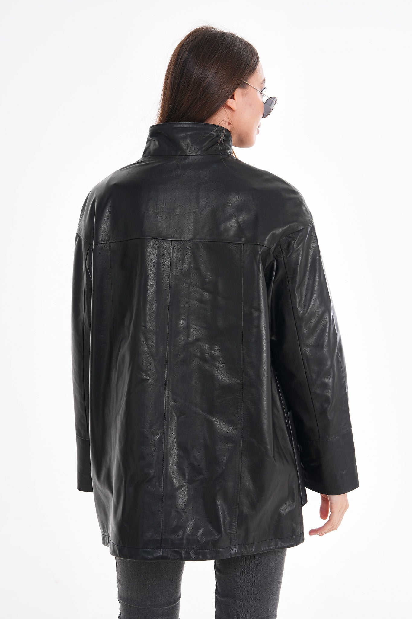 The Lioara Black Leather Jacket - Vinci Leather