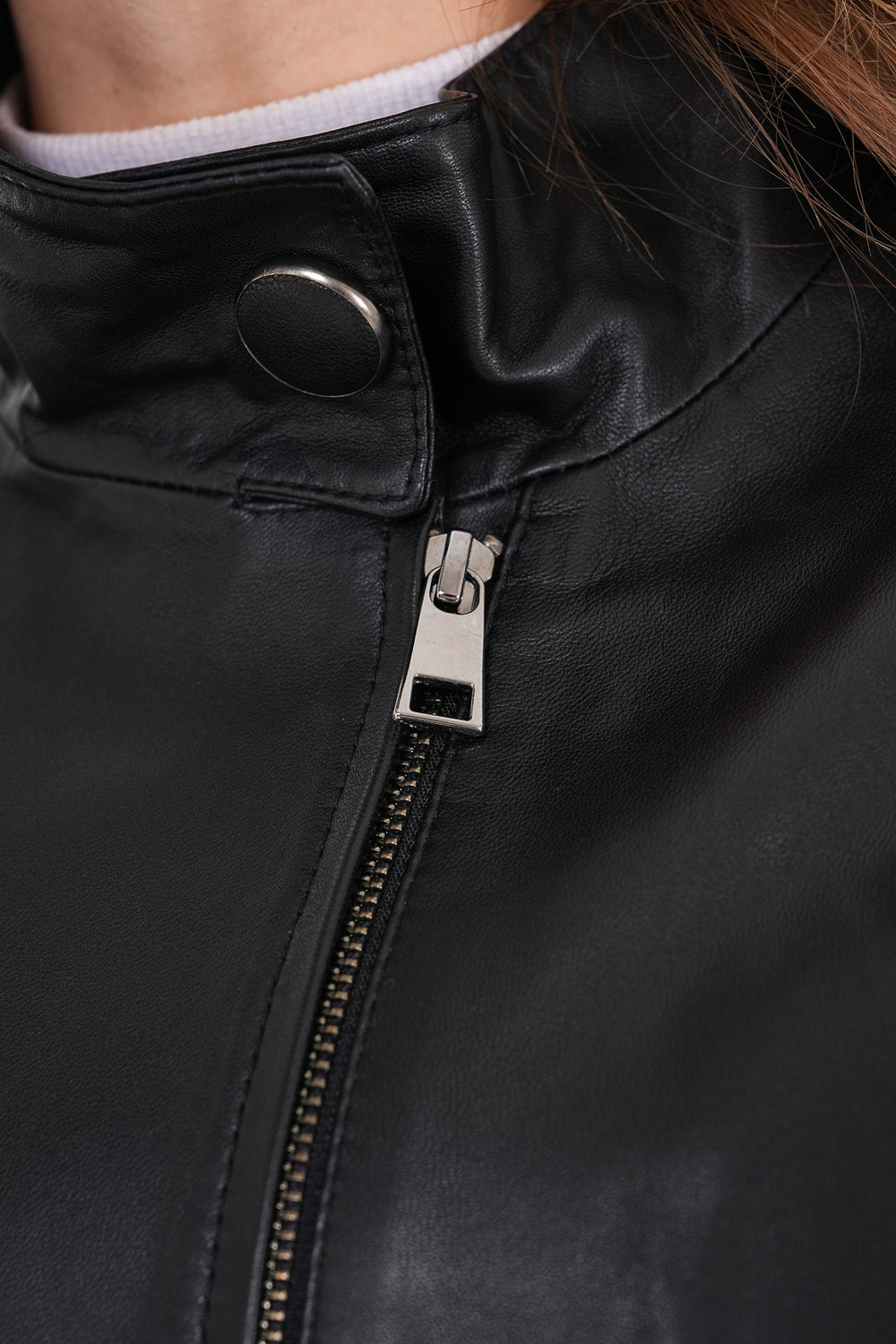 The Lioara Black Leather Jacket - Vinci Leather