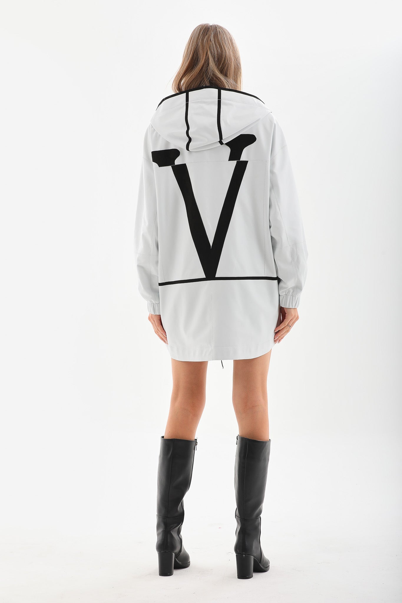 The Vega White Reversible Leather Jacket - Vinci Leather