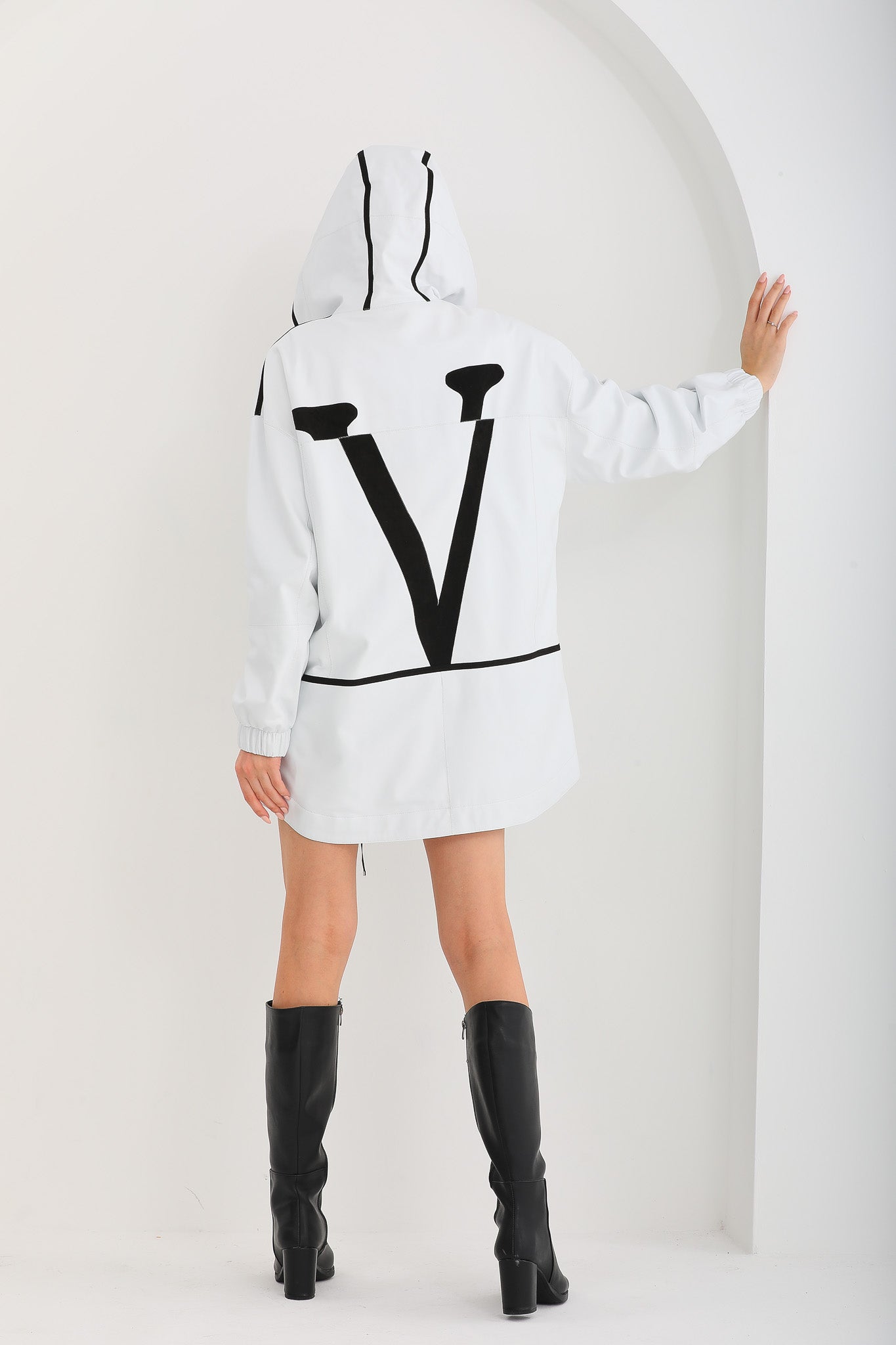 The Vega White Reversible Leather Jacket - Vinci Leather
