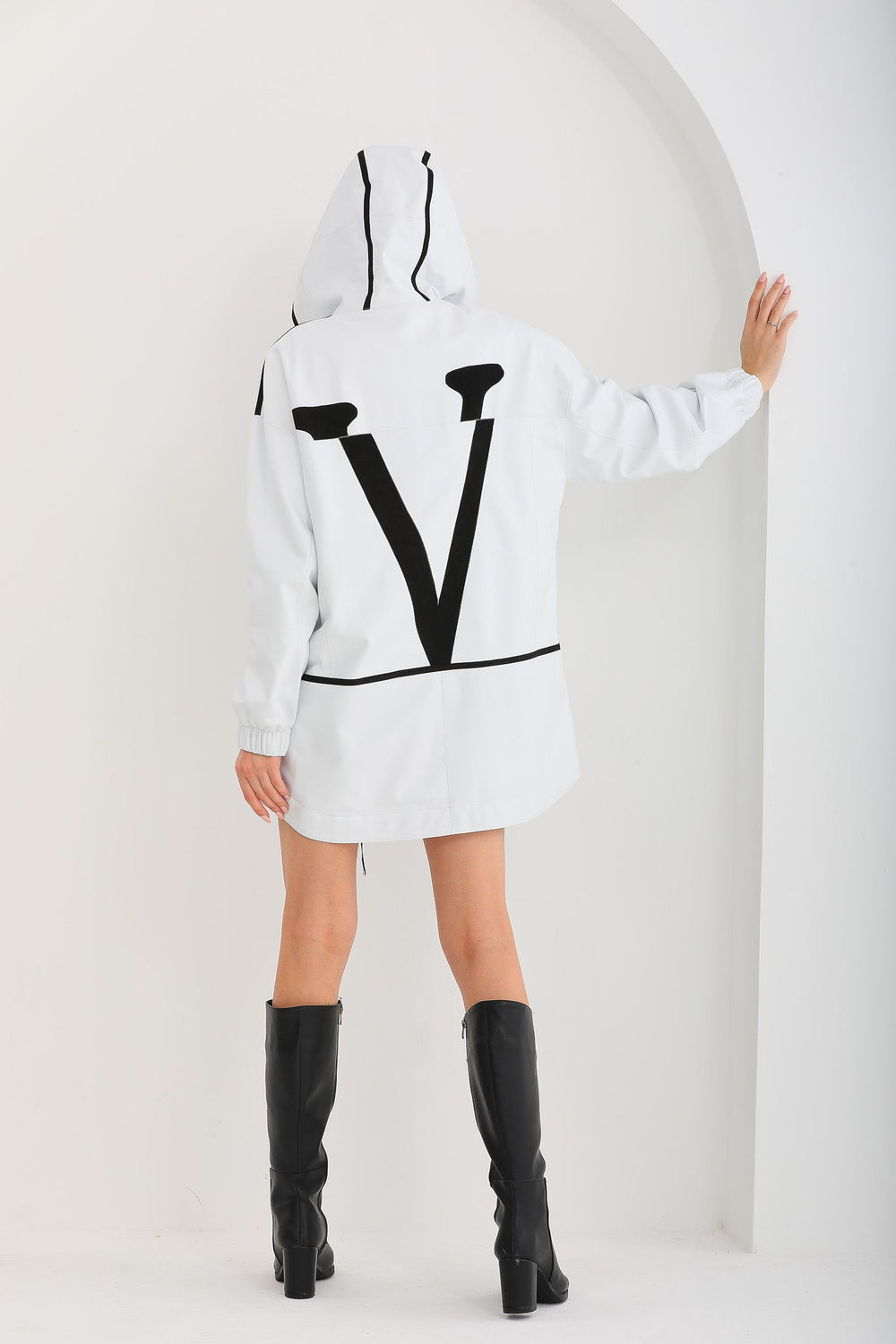 The Vega White Reversible Leather Jacket - Vinci Leather