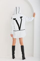 The Vega White Reversible Leather Jacket - Vinci Leather