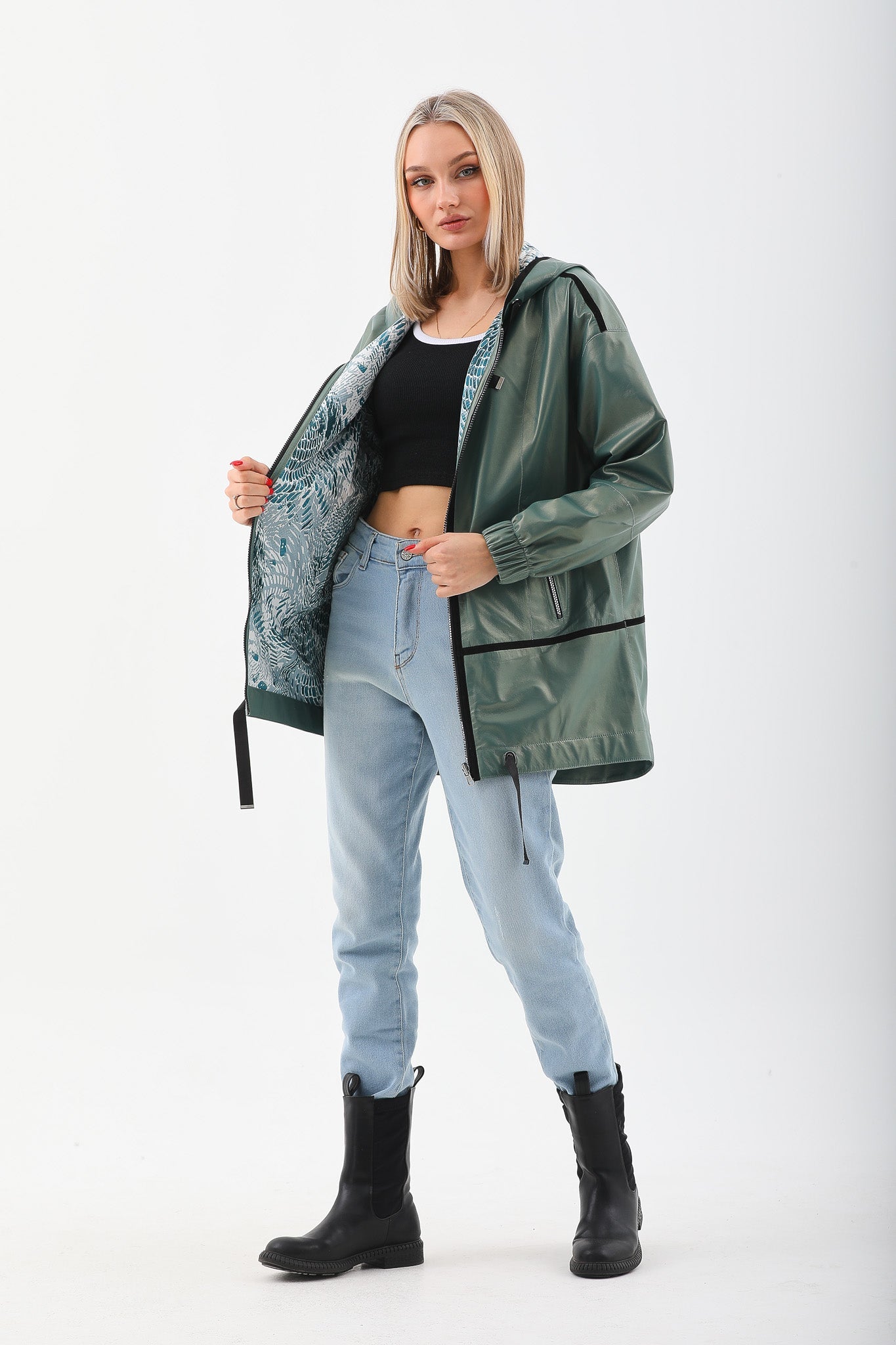 The Sage Olive Green Leather Jacket - Vinci Leather
