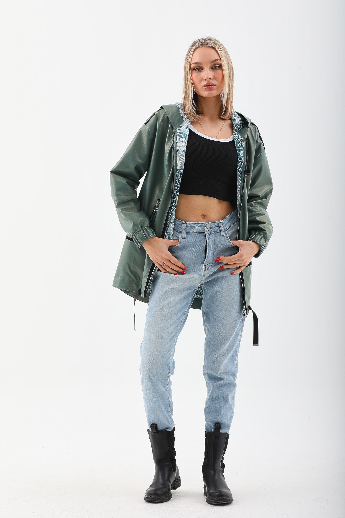 The Sage Olive Green Leather Jacket - Vinci Leather