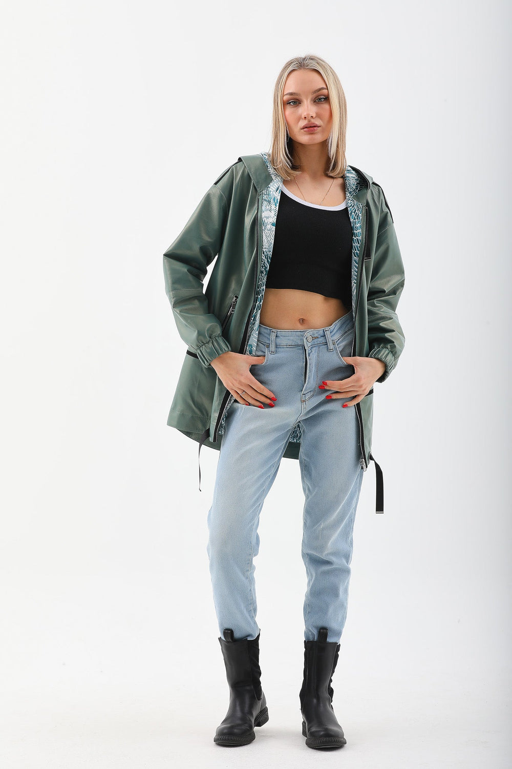 The Sage Olive Green Leather Jacket - Vinci Leather