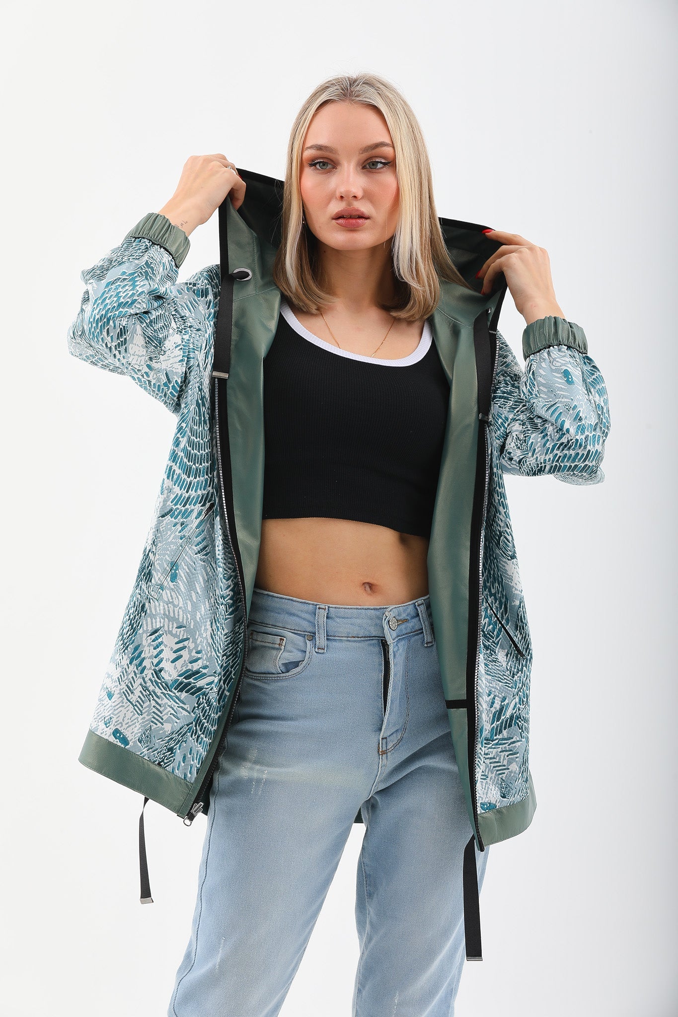 The Sage Olive Green Leather Jacket - Vinci Leather