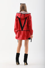 The Vega Red Reversible Leather Jacket - Vinci Leather