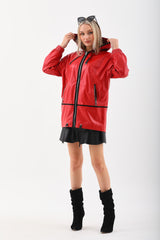 The Vega Red Reversible Leather Jacket - Vinci Leather