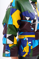 The Odessa Geometric Art Leather Jacket - Vinci Leather