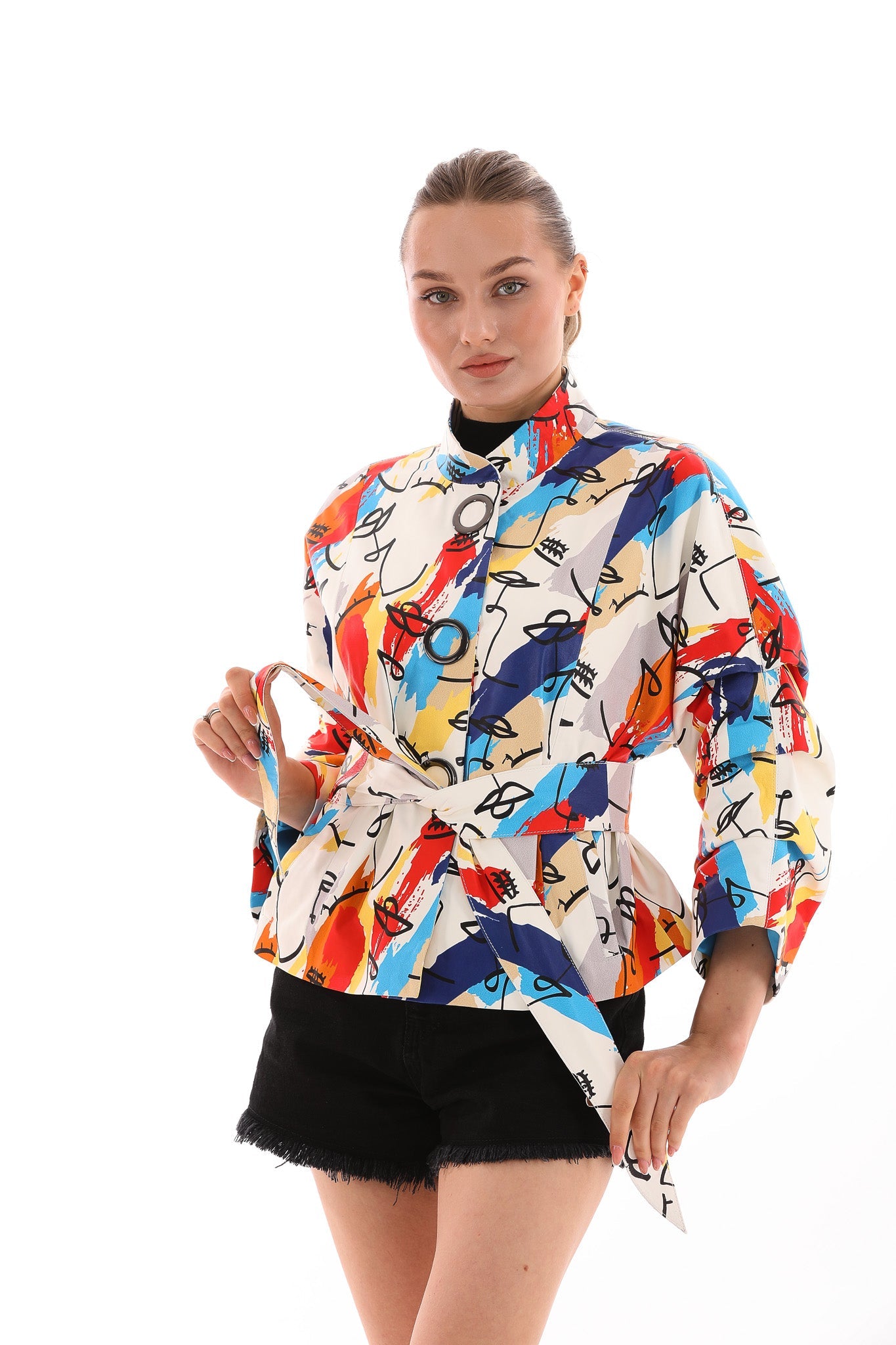 The Odessa Multicolor Leather Jacket - Vinci Leather