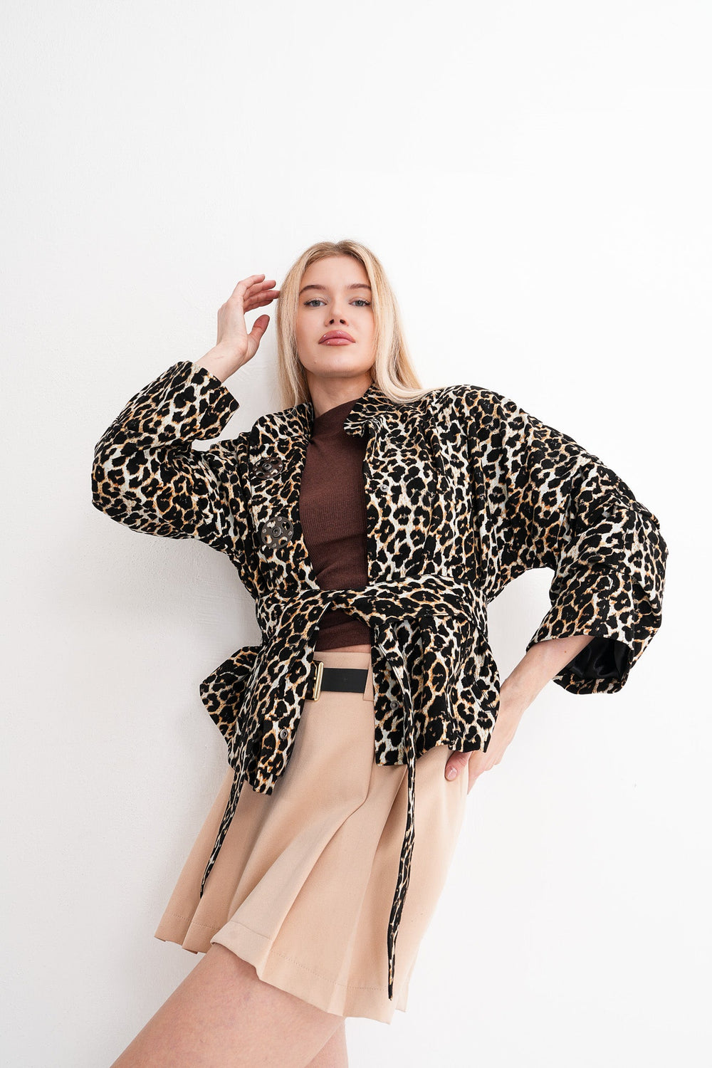 The Odessa Leopard Leather Jacket - Vinci Leather