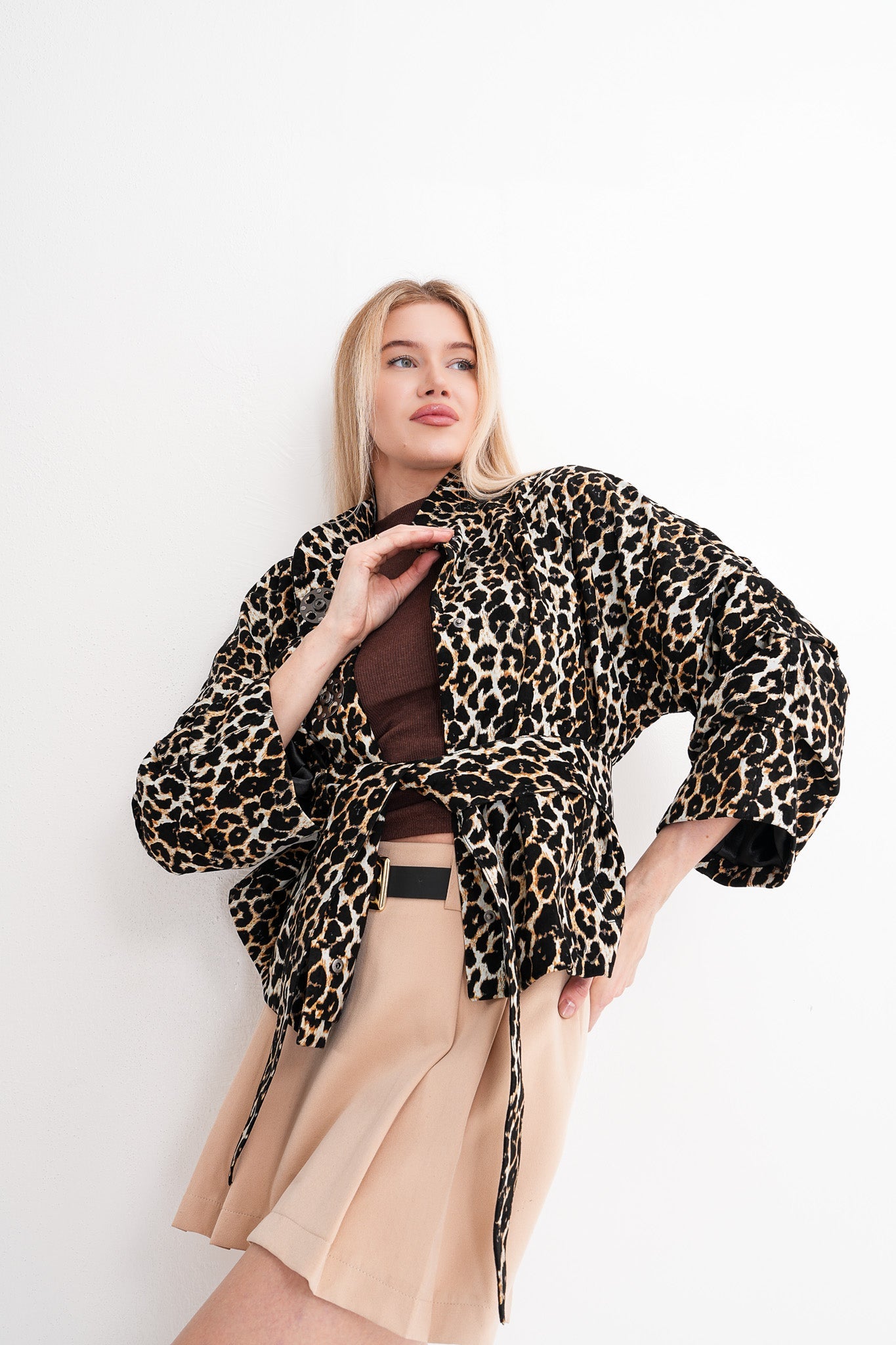 The Odessa Leopard Leather Jacket - Vinci Leather