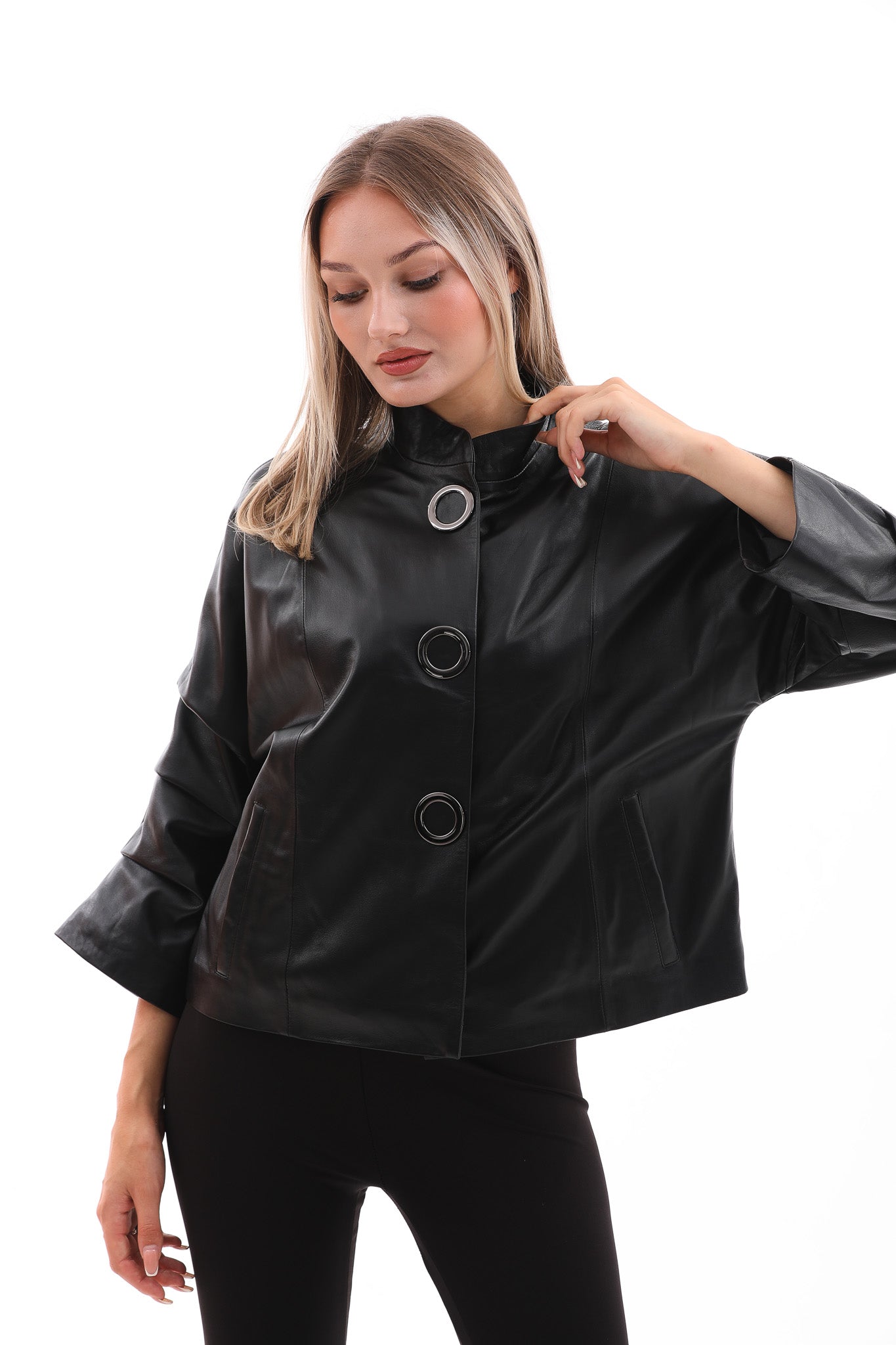 The Odessa Black Leather Jacket - Vinci Leather