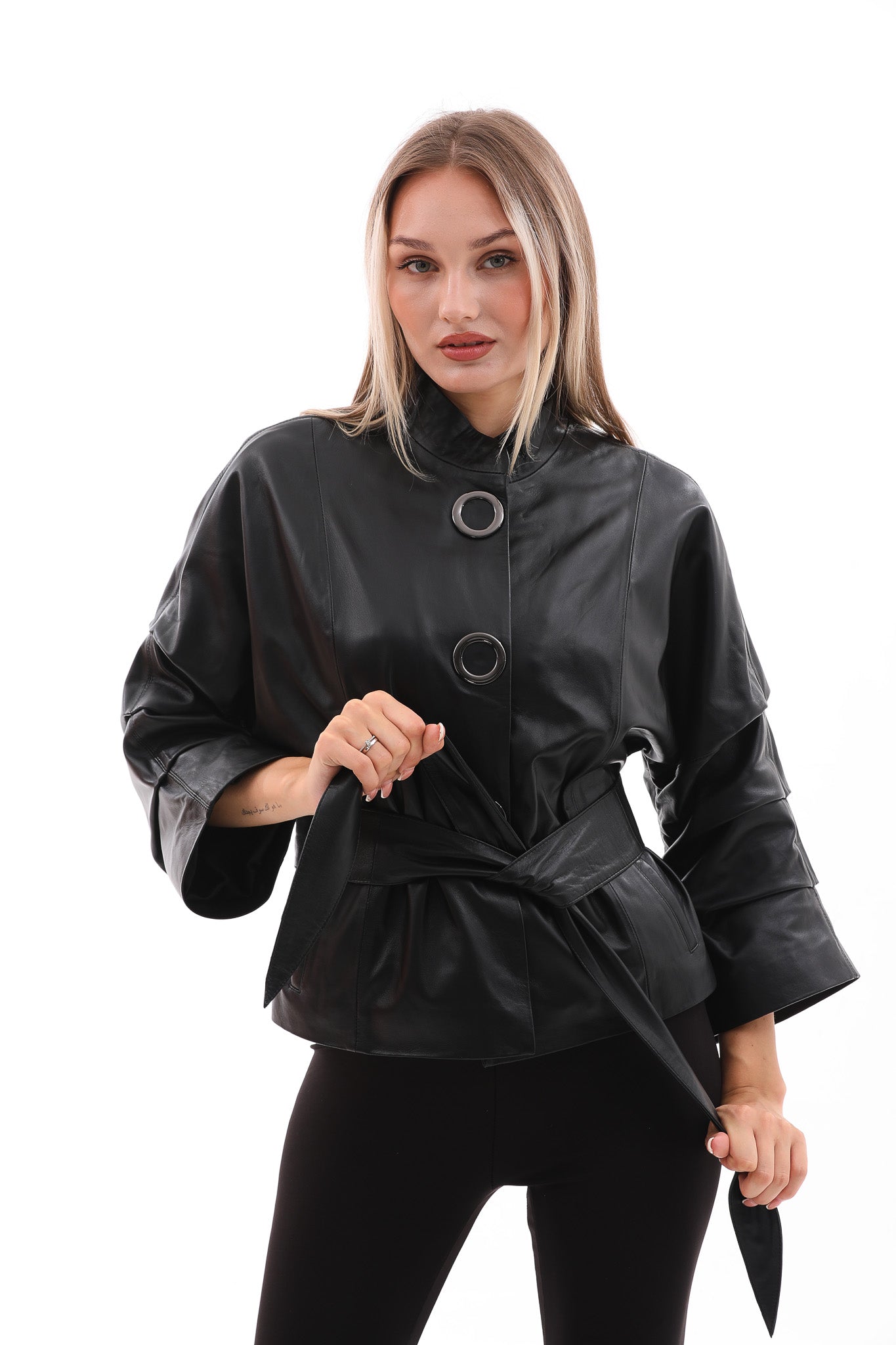 The Odessa Black Leather Jacket - Vinci Leather