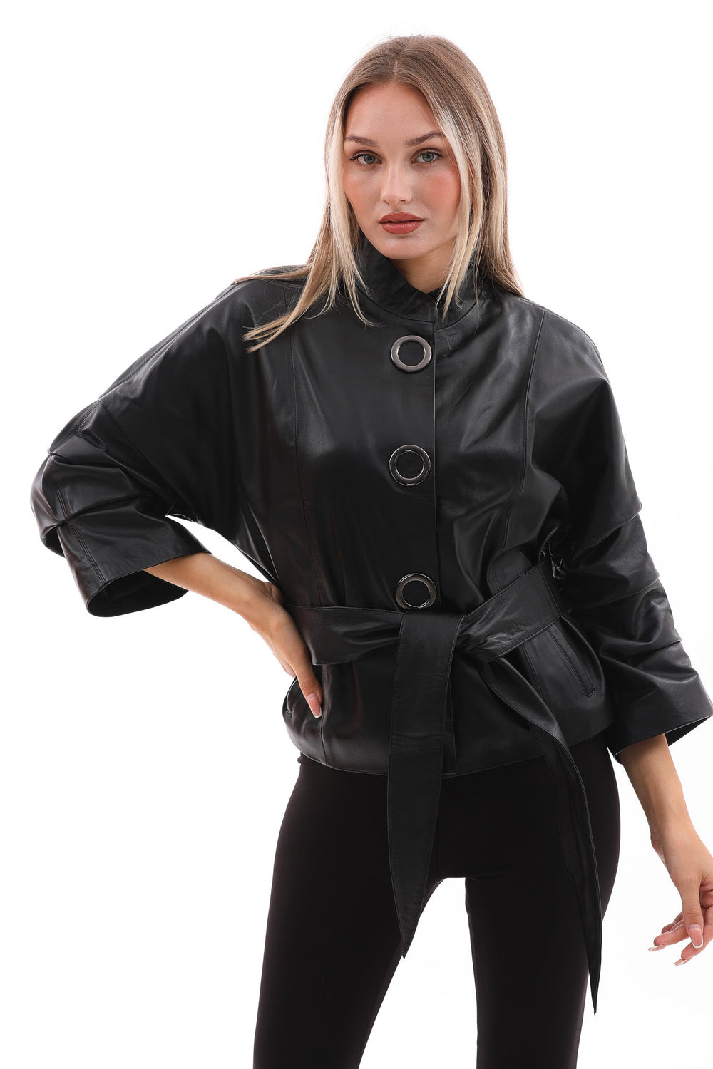 The Odessa Black Leather Jacket - Vinci Leather