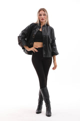 The Odessa Black Leather Jacket - Vinci Leather