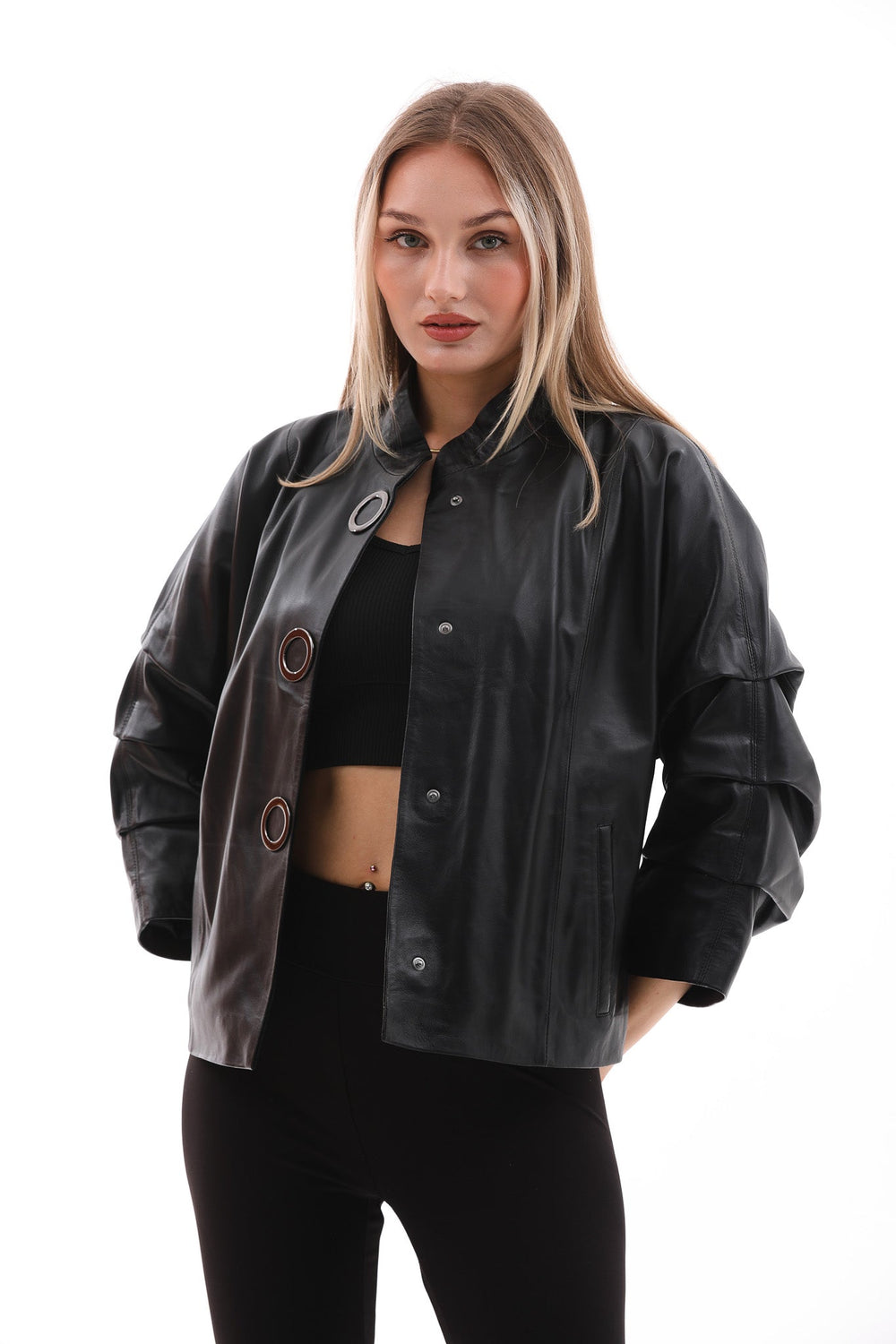 The Odessa Black Leather Jacket - Vinci Leather