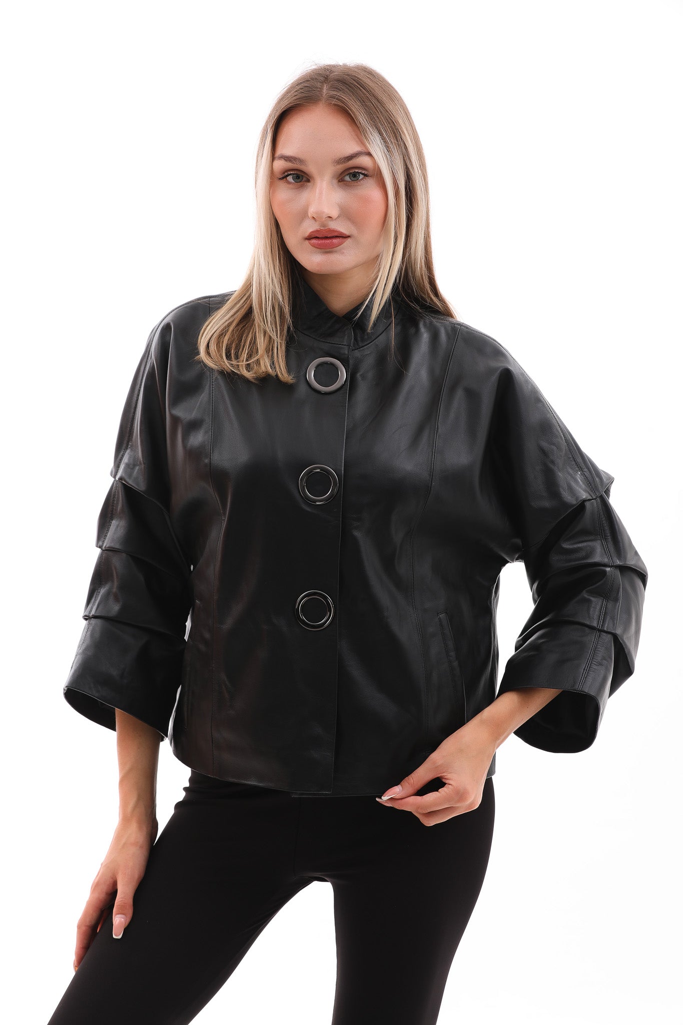 The Odessa Black Leather Jacket - Vinci Leather