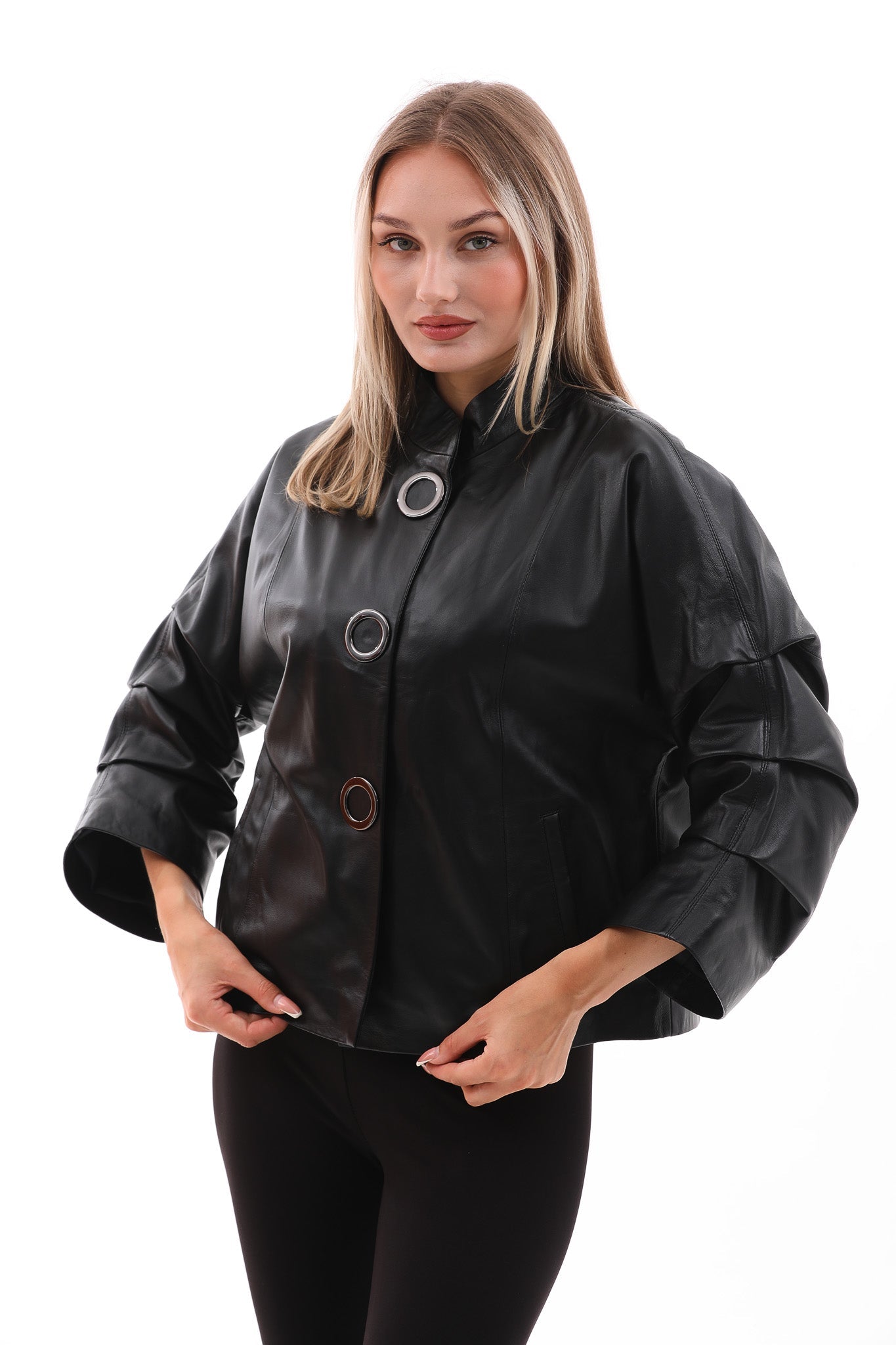 The Odessa Black Leather Jacket - Vinci Leather