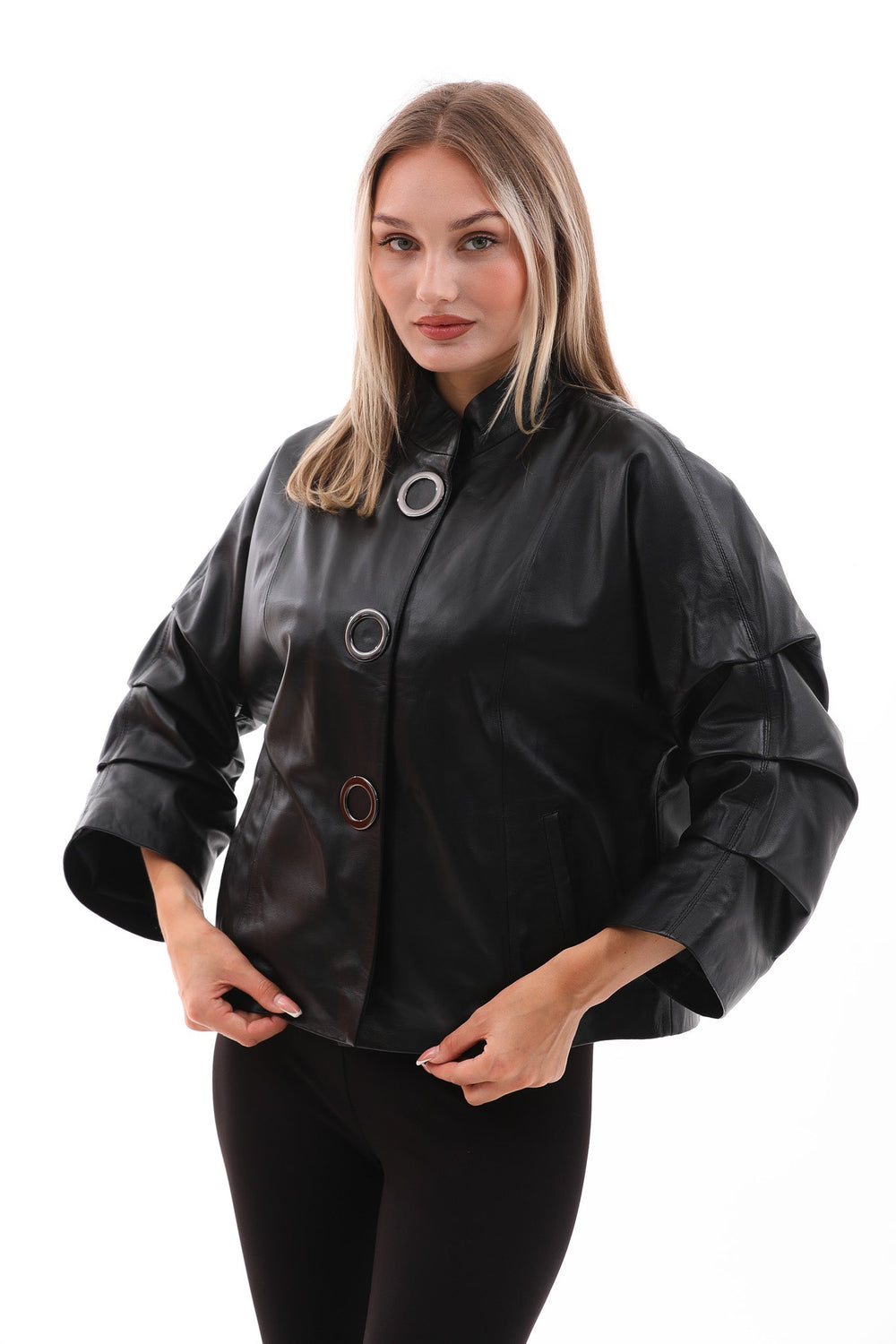 The Odessa Black Leather Jacket - Vinci Leather