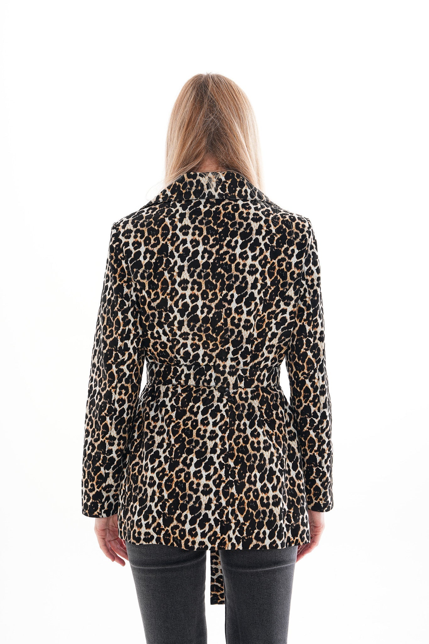 Sienna Abstract Art Leather Jacket – Leopard Edition - Vinci Leather