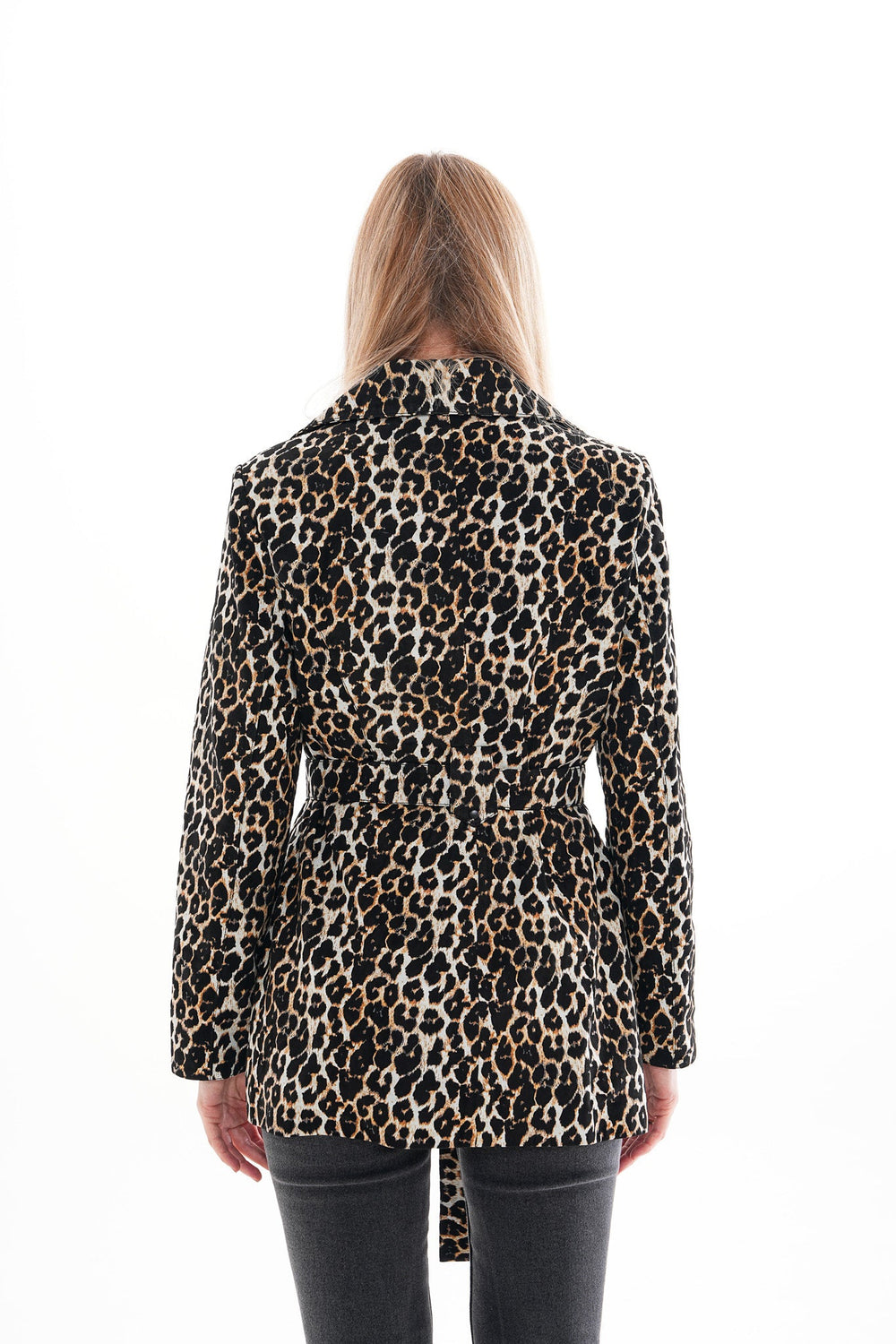 Sienna Abstract Art Leather Jacket – Leopard Edition - Vinci Leather