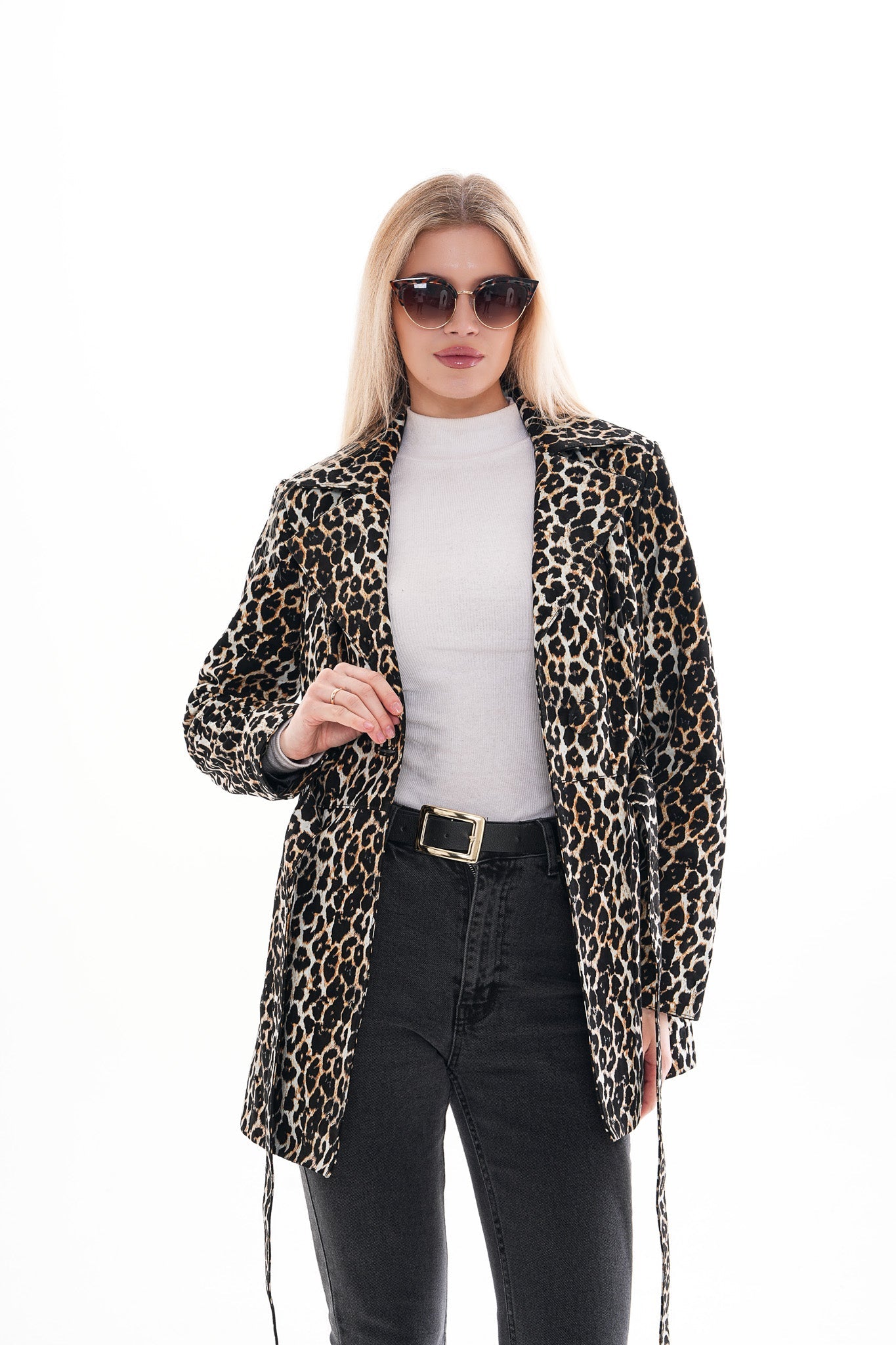 Sienna Abstract Art Leather Jacket – Leopard Edition - Vinci Leather