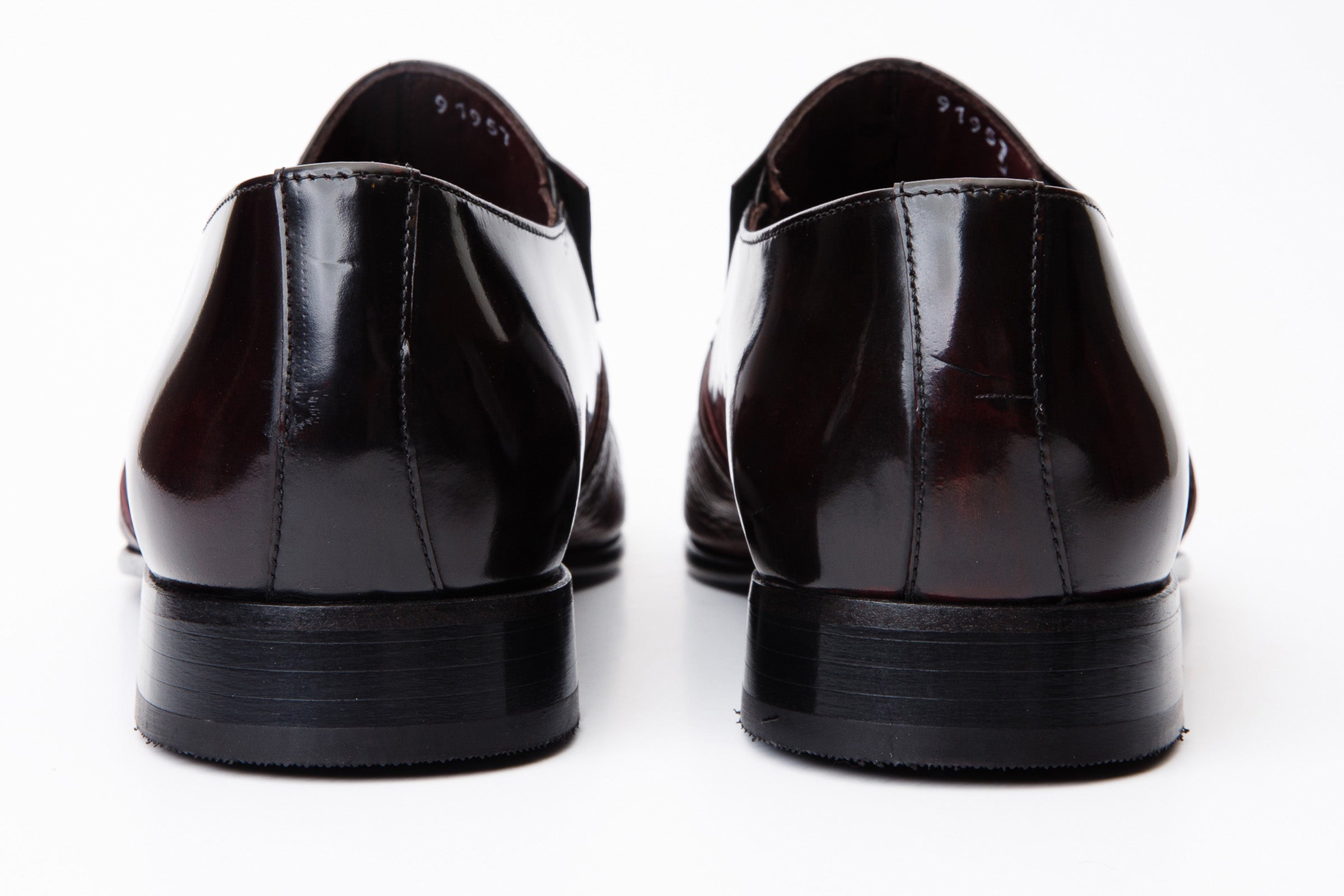 The Everest Burgundy Burneshed Leather Cap Toe Dress Loafer Shoe - Vinci Leather