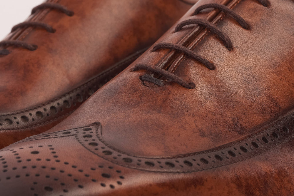 The Royal Hand Craft Brown Wingtip Oxford Shoe - Vinci Leather