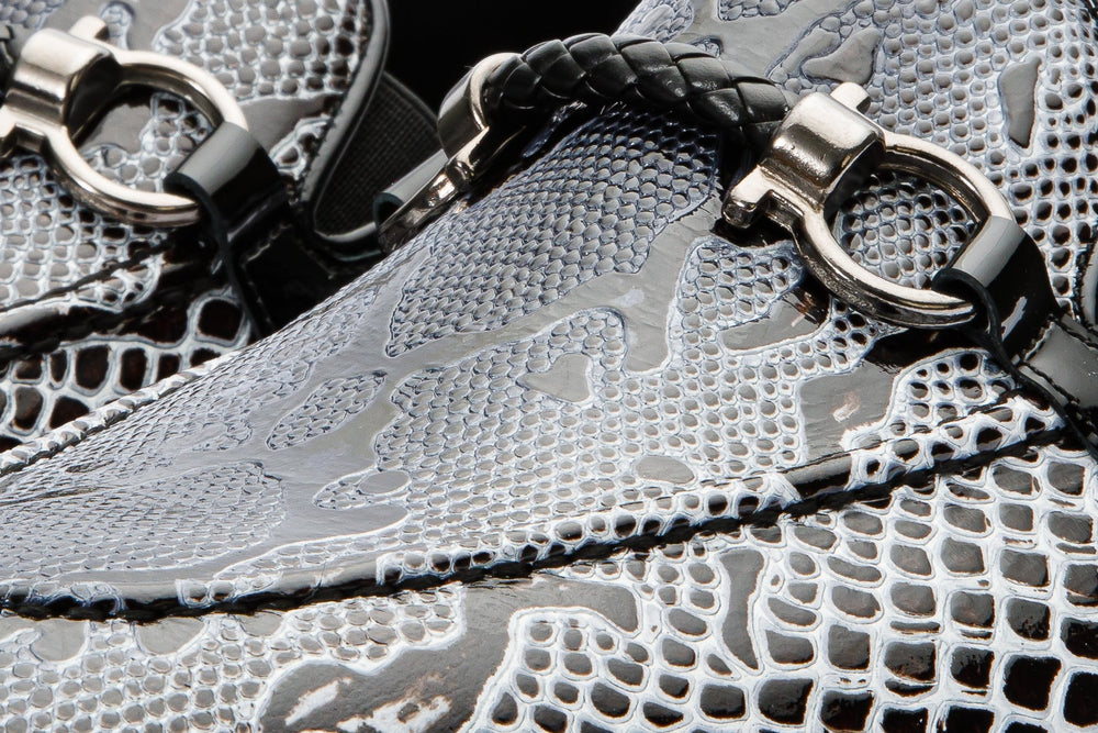 The Milano Black\/White Shoe Bit Loafer  shoe - Vinci Leather