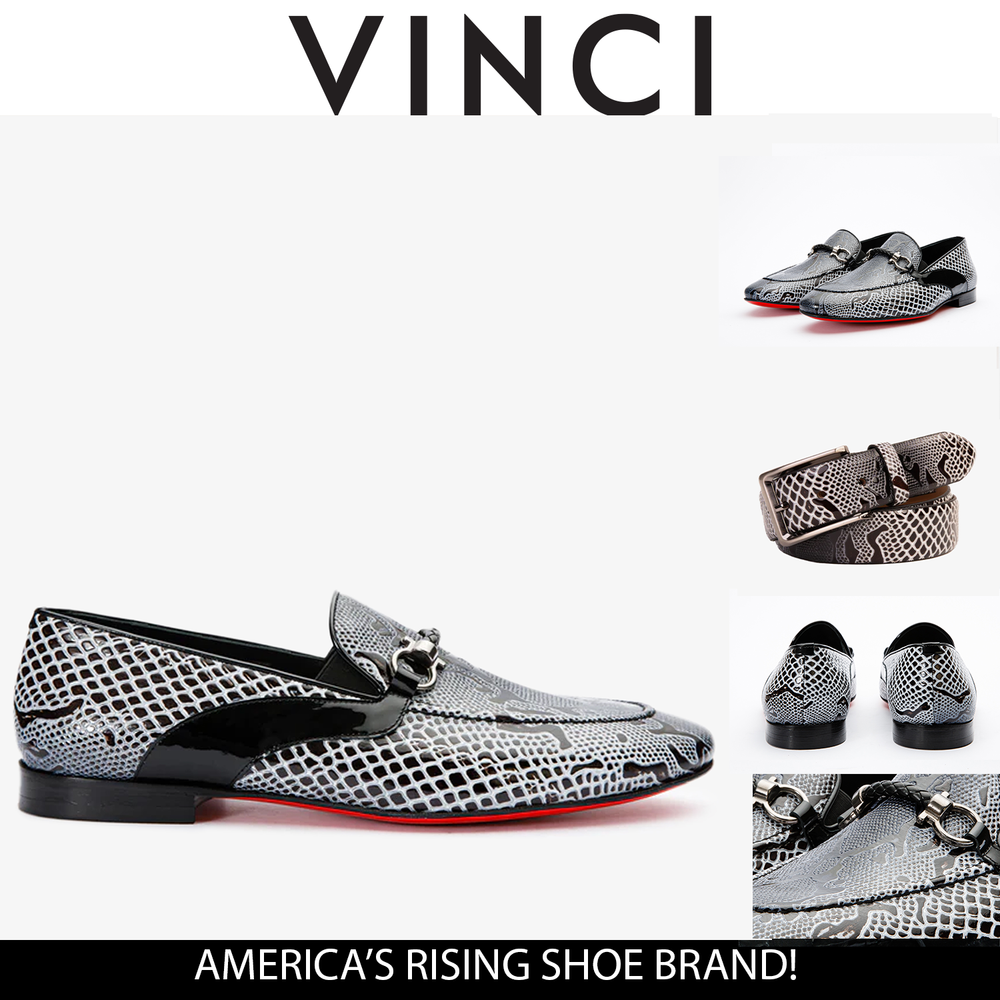The Milano Black\/White Shoe Bit Loafer  shoe - Vinci Leather