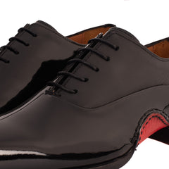 The Royal Hand Craft Black Patent Leather Plain Toe Oxford Shoe - Vinci Leather