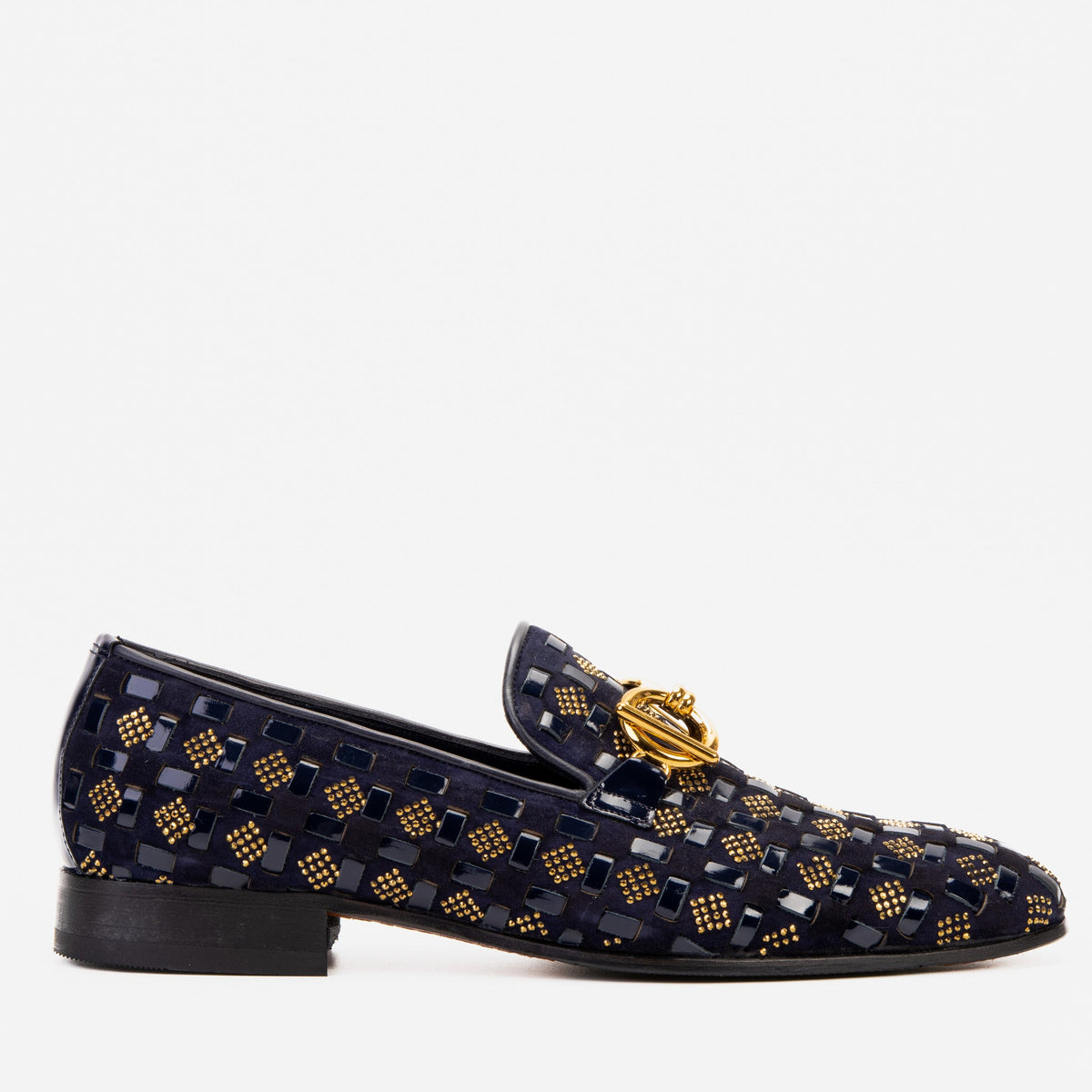 The Vicino Shoe Navy Blue Bit Dress Loafer Shoe - Vinci Leather