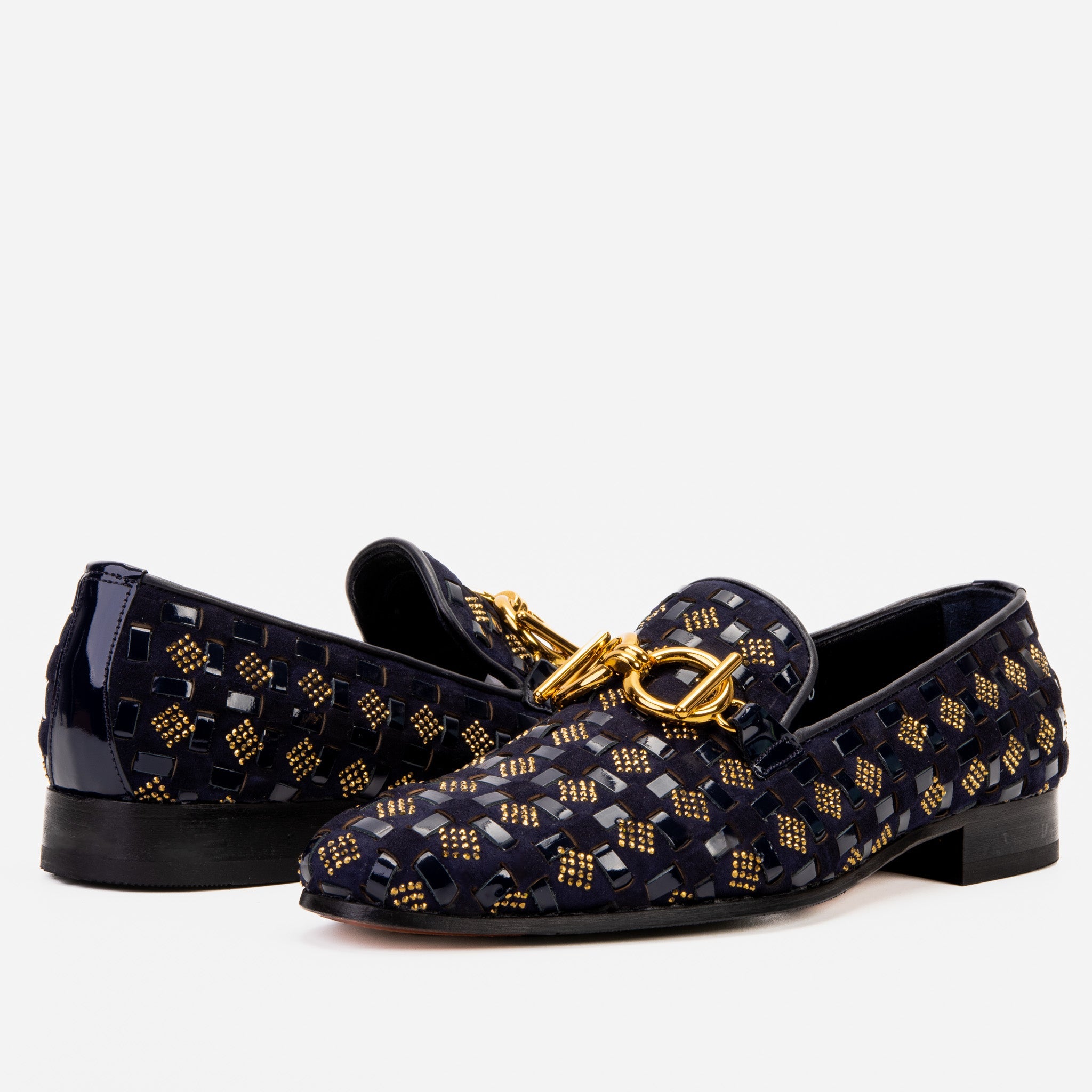 The Vicino Shoe Navy Blue Bit Dress Loafer Shoe - Vinci Leather