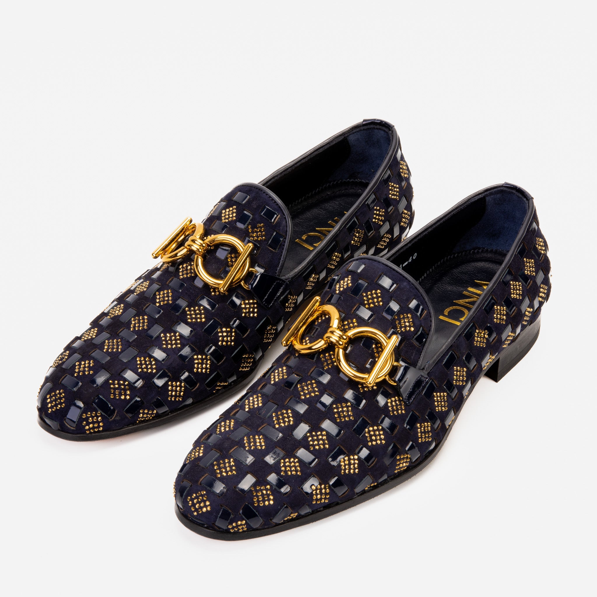 The Vicino Shoe Navy Blue Bit Dress Loafer Shoe - Vinci Leather