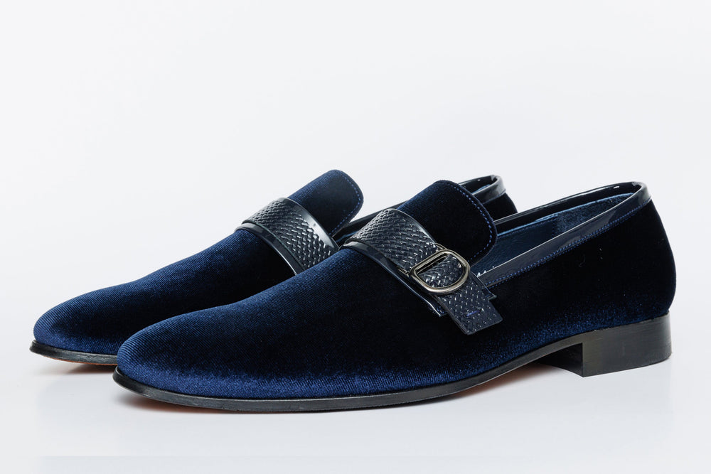 The Casaletti Navy Blue Bit Loafer Shoe - Vinci Leather