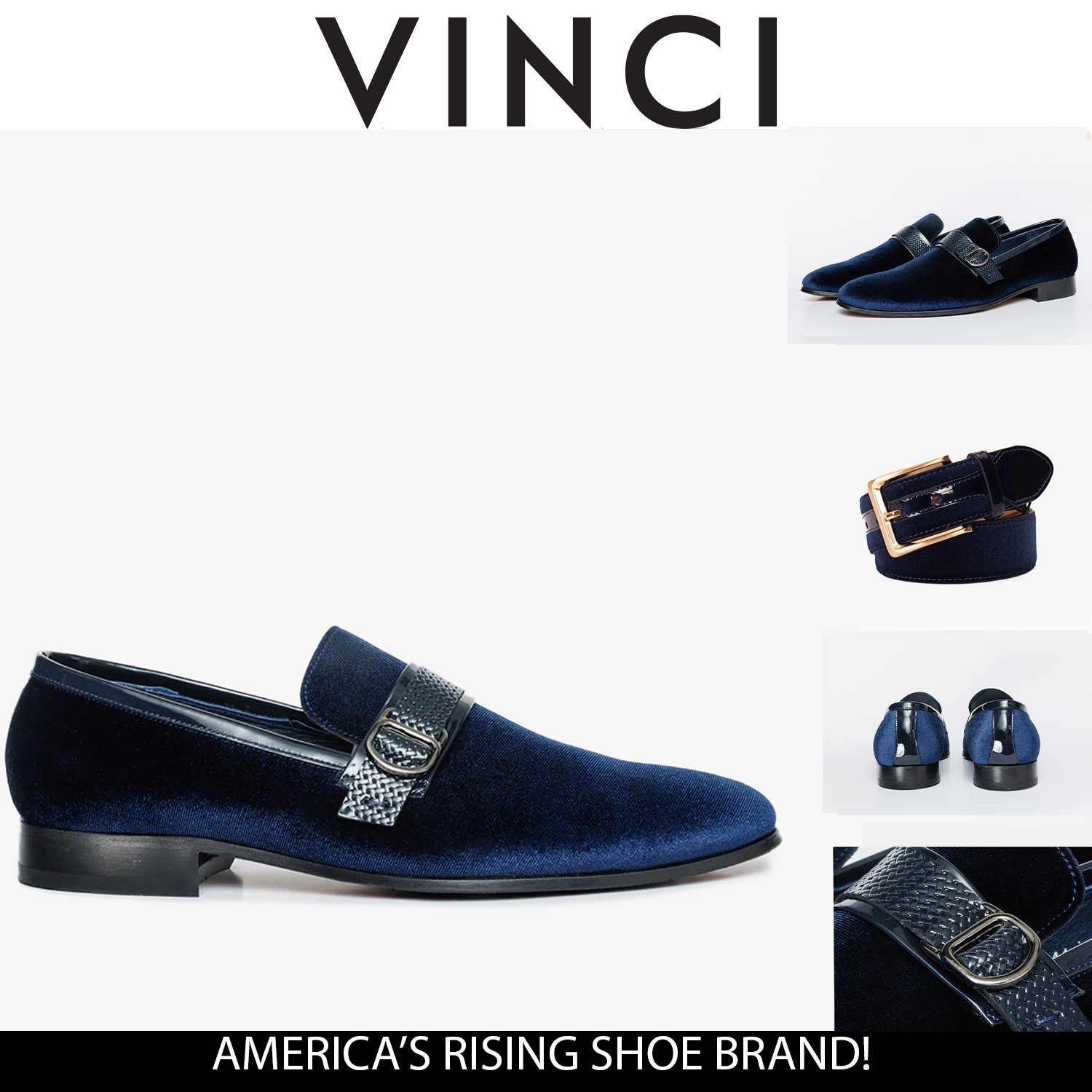 The Casaletti Navy Blue Bit Loafer Shoe - Vinci Leather