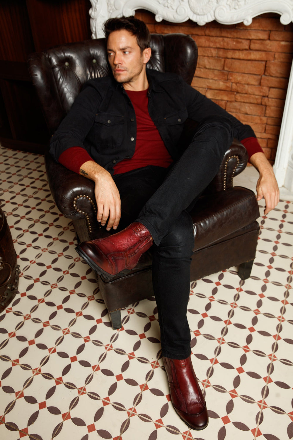 The Montreal Burgundy Leather Casual Zip-Up Ankle Boot - Vinci Leather