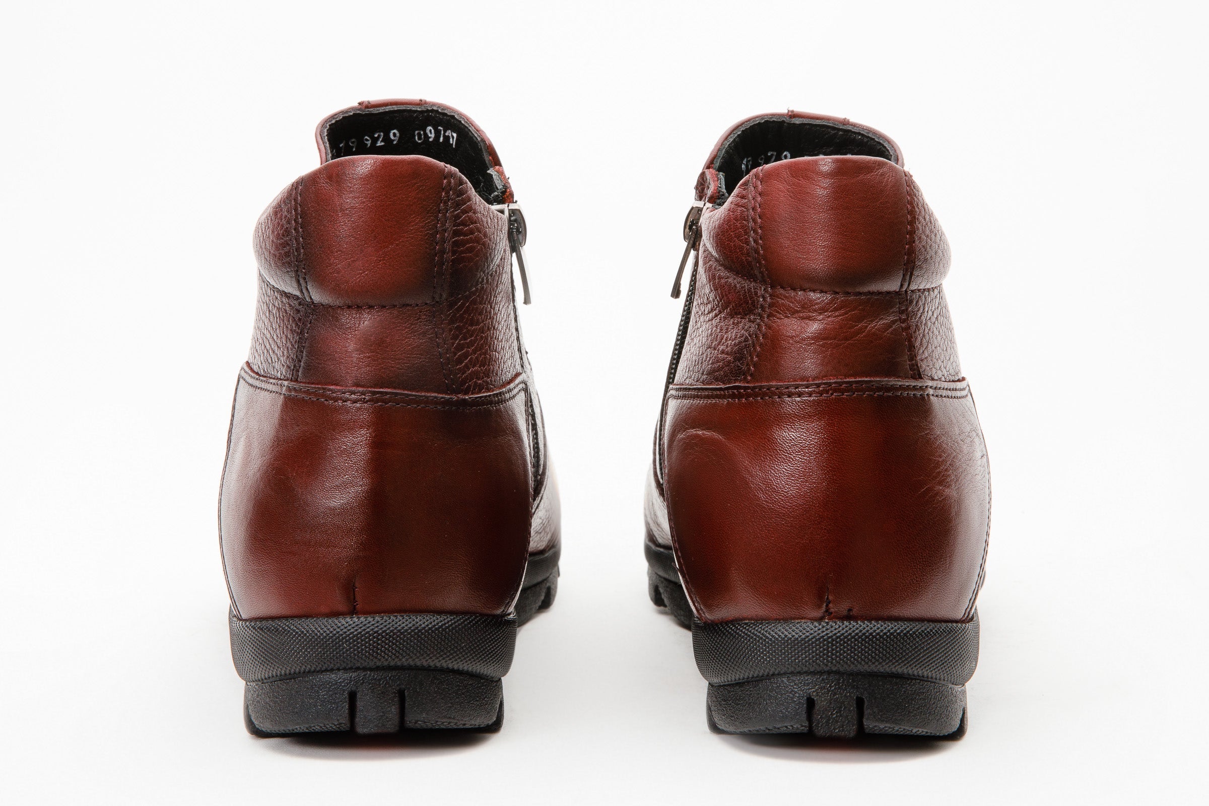 The Montreal Burgundy Leather Casual Zip-Up Ankle Boot - Vinci Leather