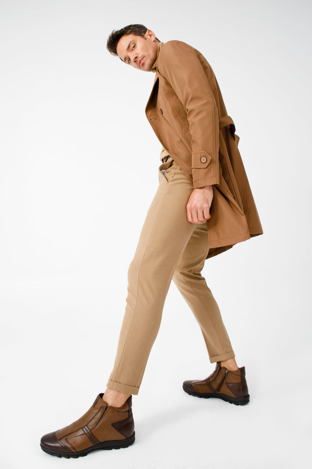 The Montreal Brown Leather Casual Zip-Up Ankle Boot - Vinci Leather