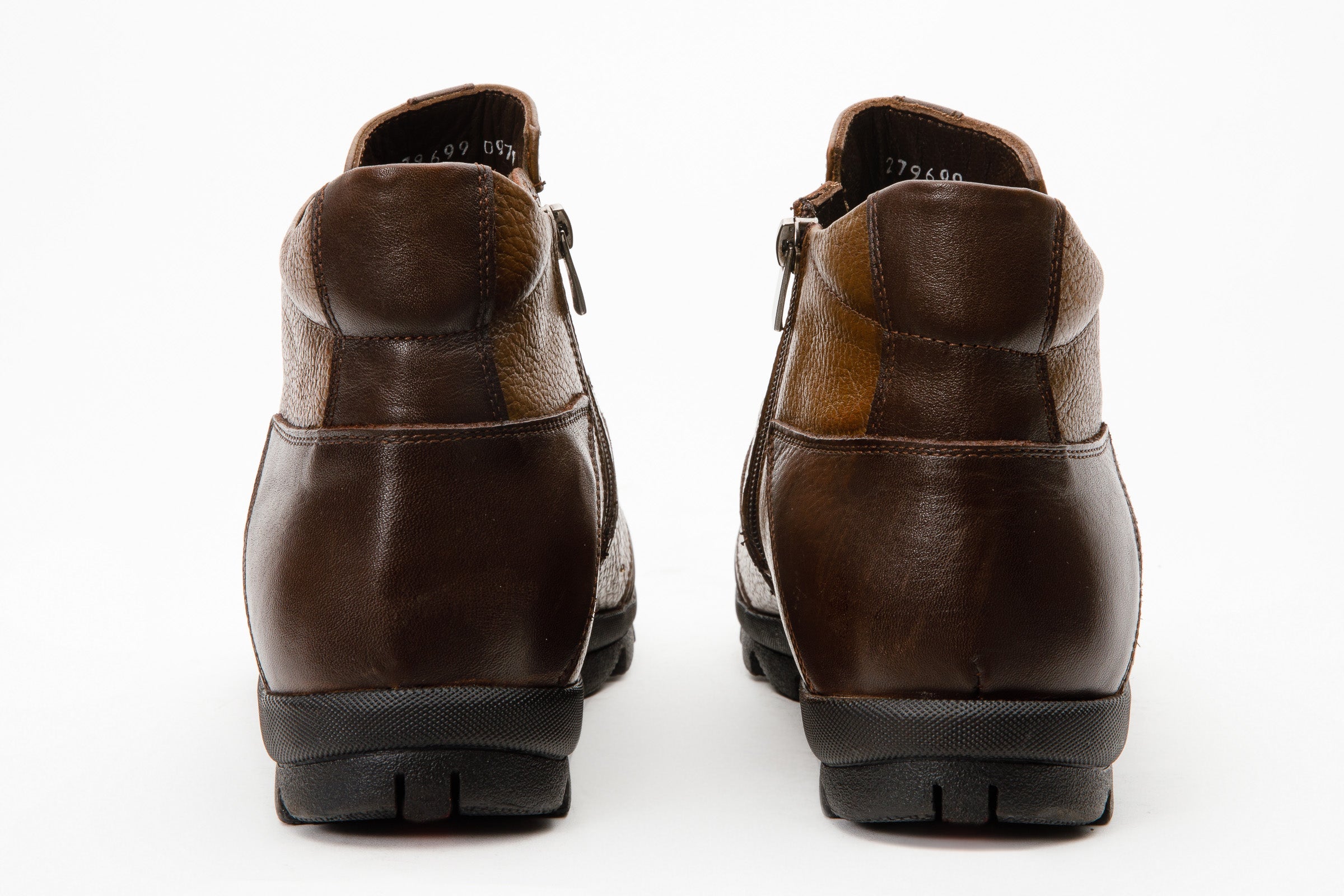 The Montreal Brown Leather Casual Zip-Up Ankle Boot - Vinci Leather