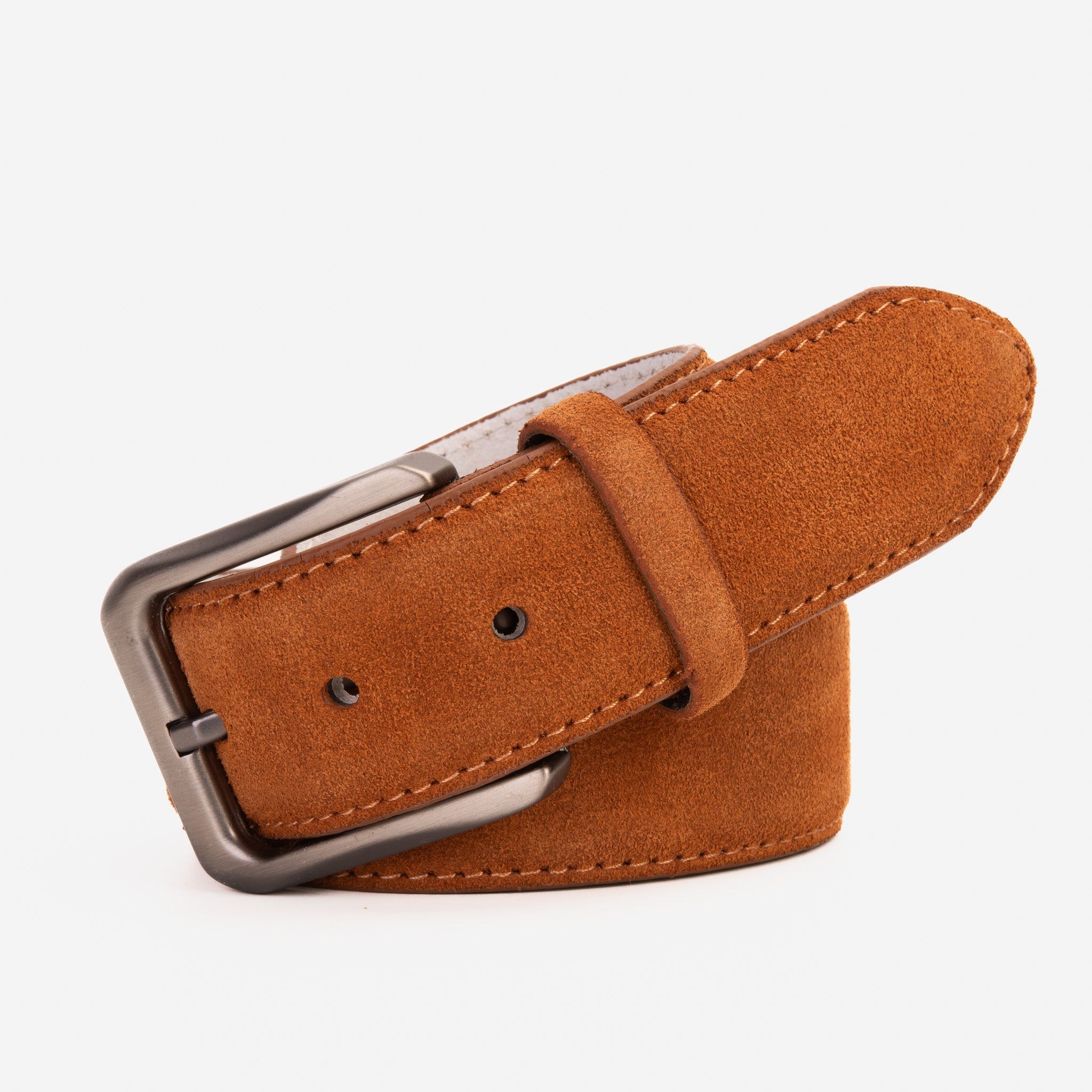 The Bari Tan Suede Leather Belt - Vinci Leather