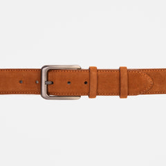 The Bari Tan Suede Leather Belt - Vinci Leather