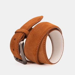 The Bari Tan Suede Leather Belt - Vinci Leather