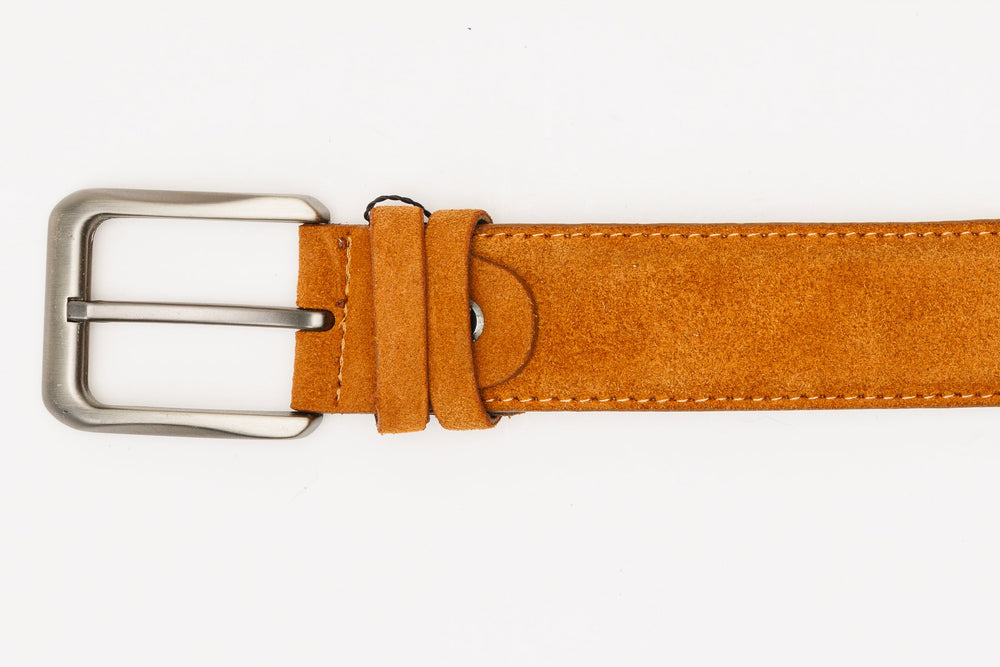 The Bari Tan Suede Leather Belt - Vinci Leather