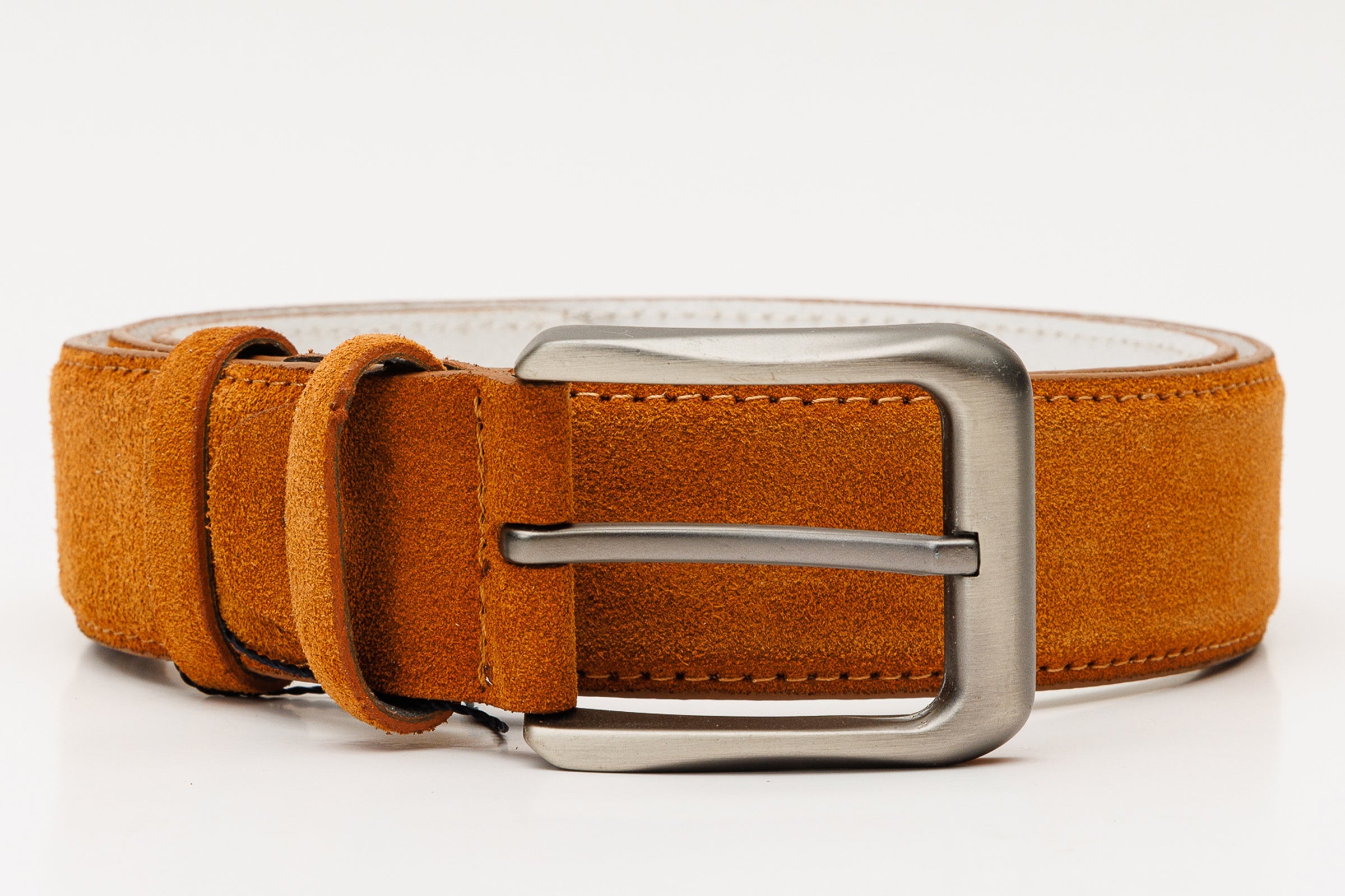 The Bari Tan Suede Leather Belt - Vinci Leather