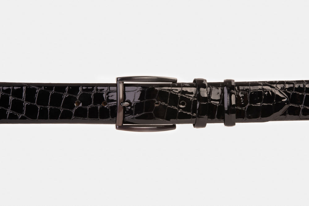 The Cordova Black Patent Leather Belt - Vinci Leather
