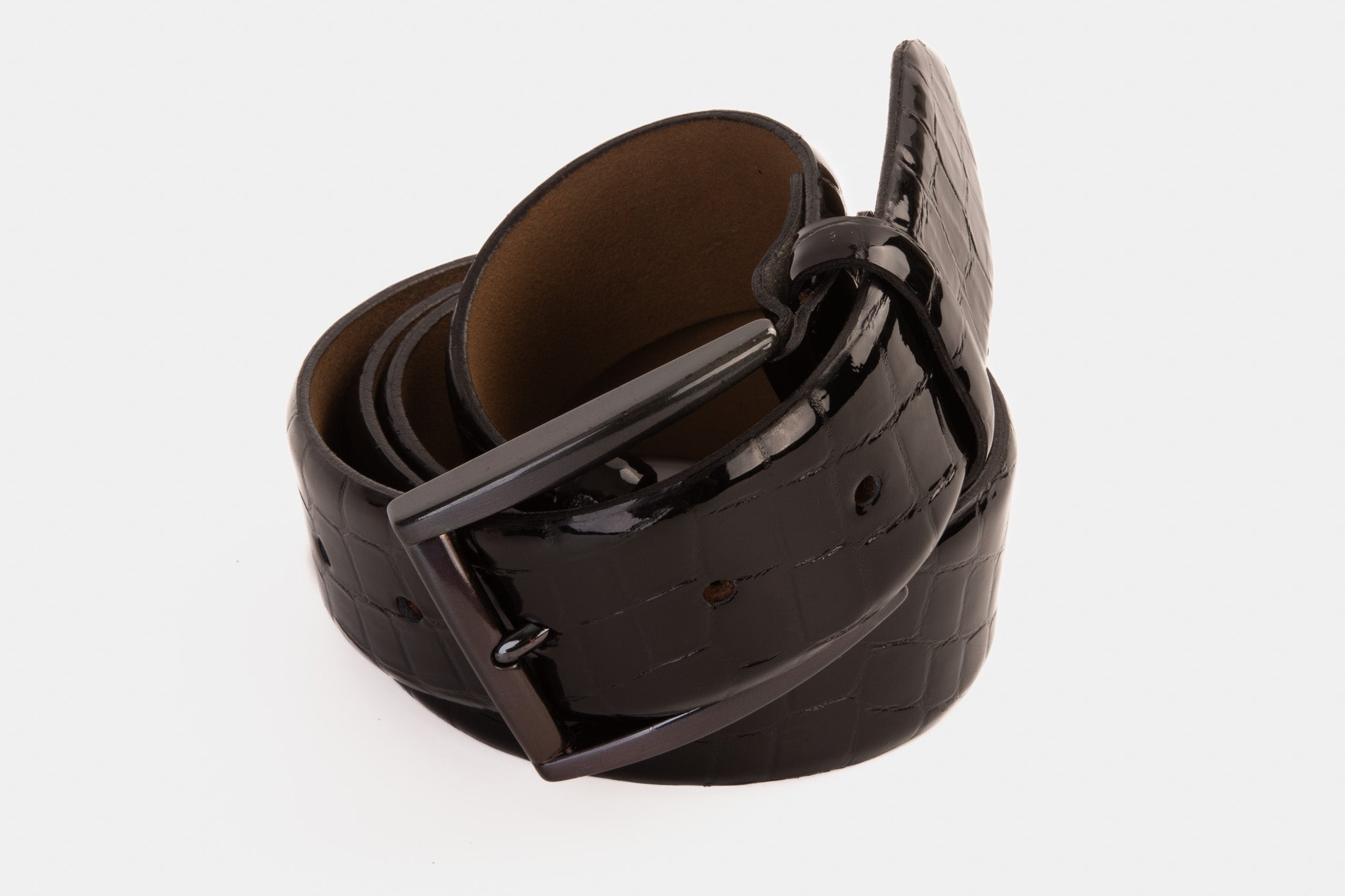 The Cordova Black Patent Leather Belt - Vinci Leather