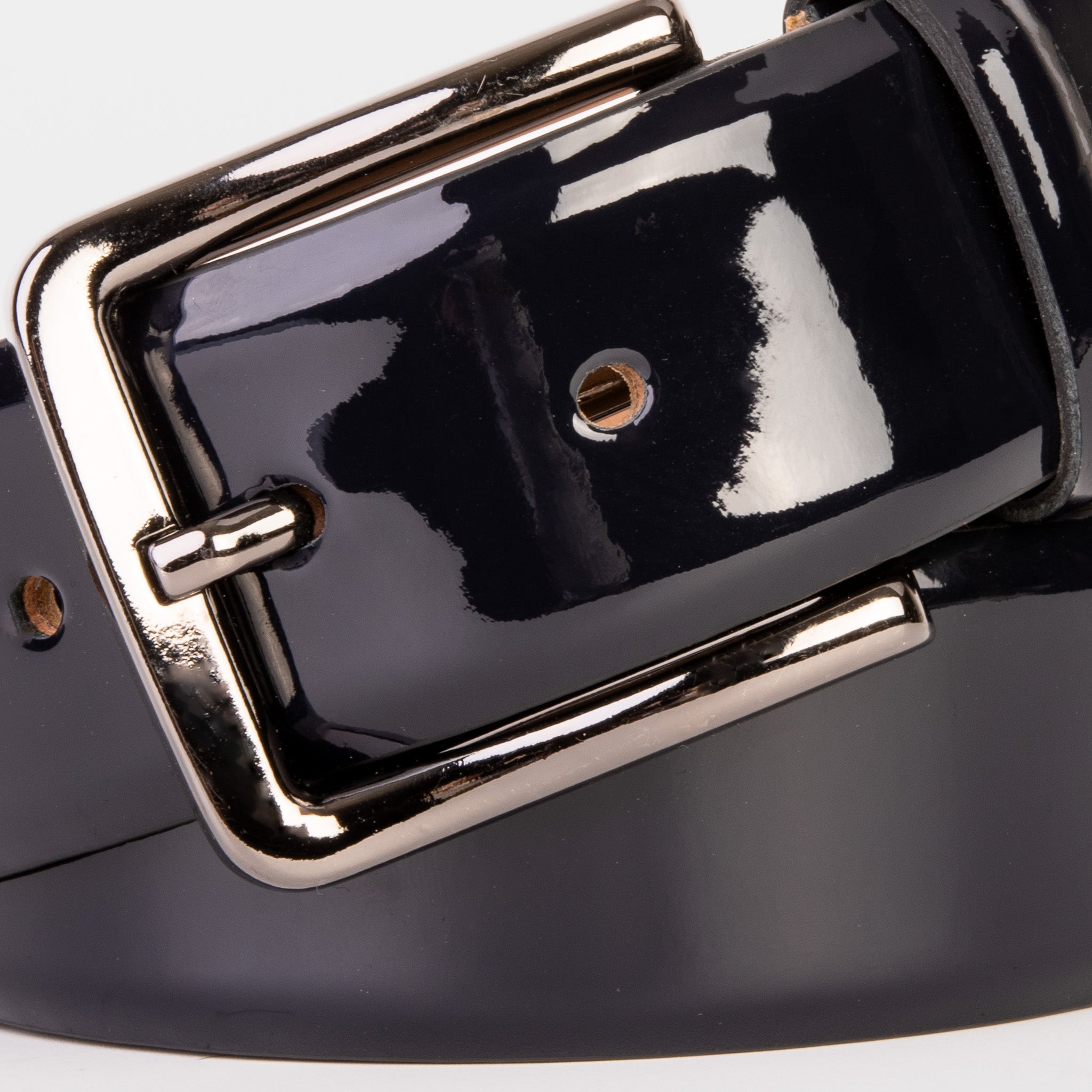 The Dodoma Navy  Patent Leather Belt - Vinci Leather