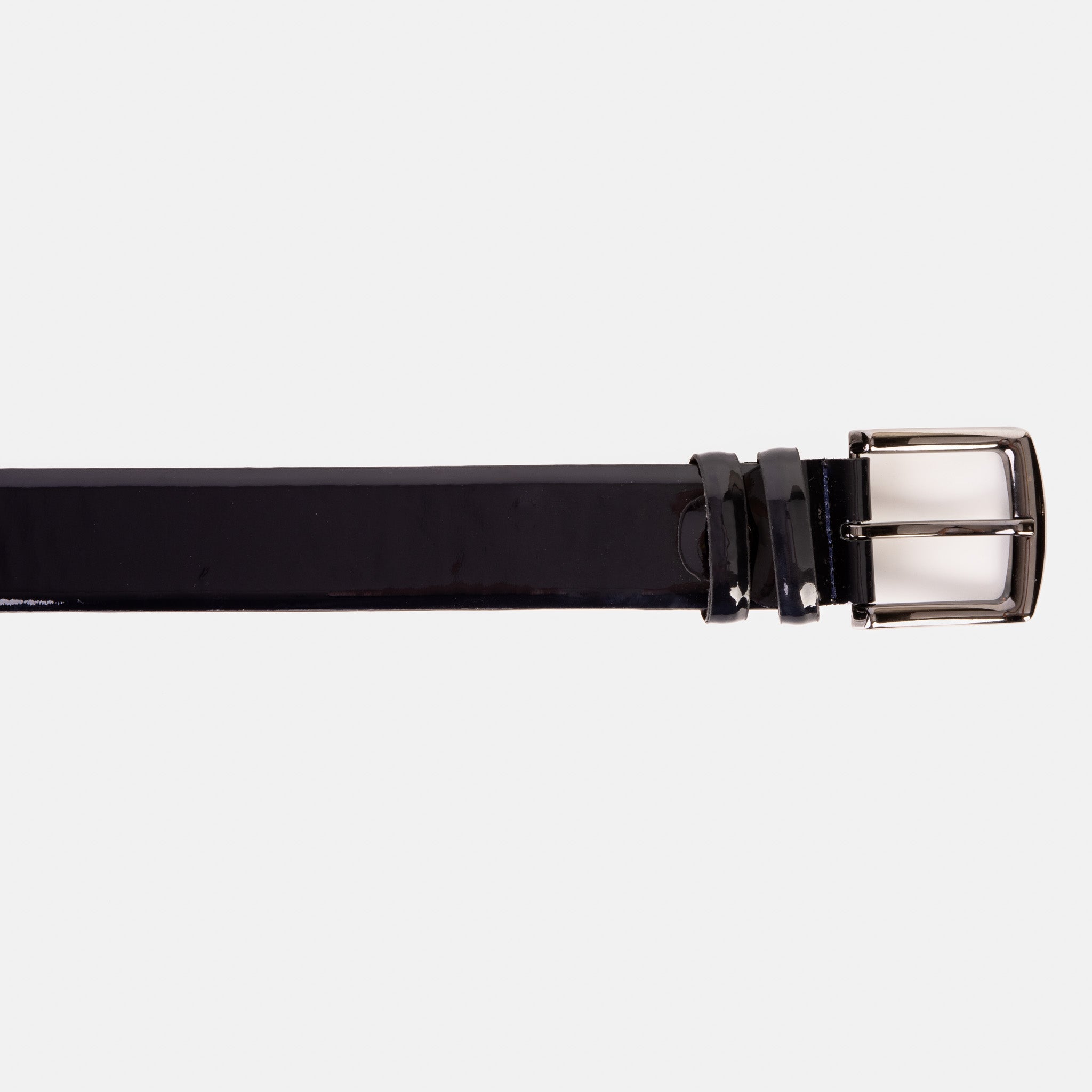 The Dodoma Navy  Patent Leather Belt - Vinci Leather